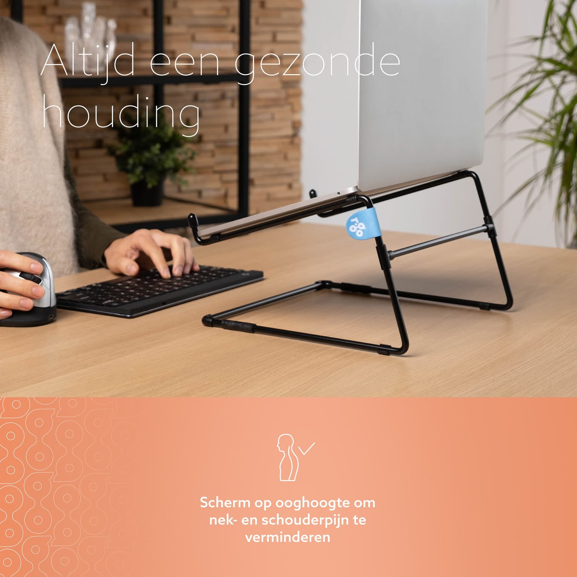 Laptopstandaard R-Go Office Zwart 2