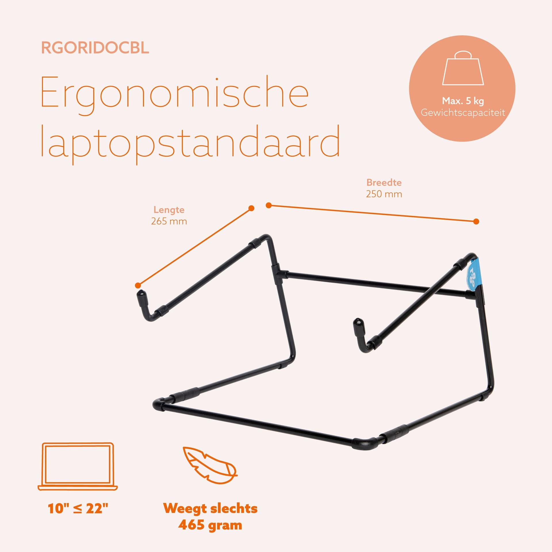 Laptopstandaard R-Go Office Zwart 5