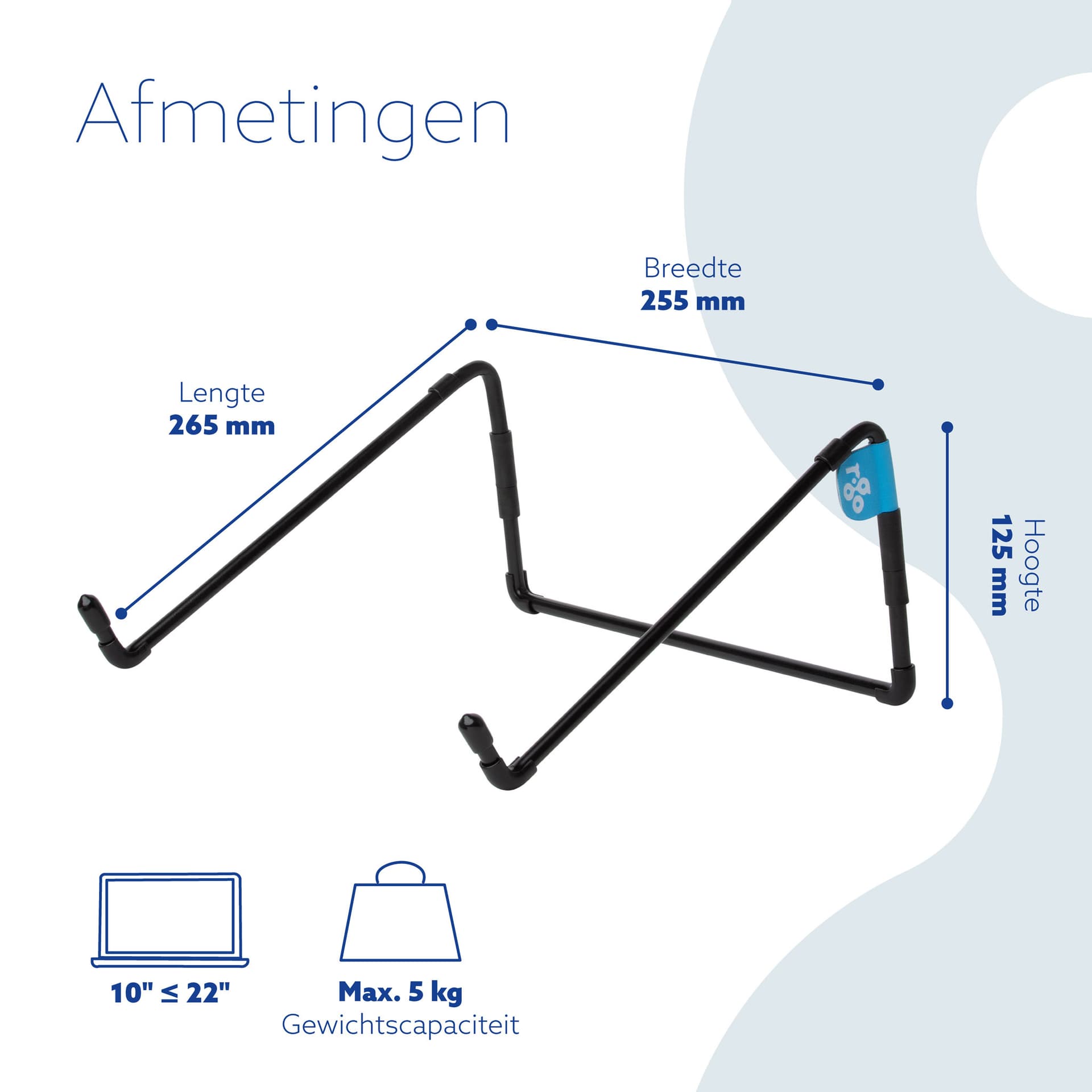Laptopstandaard R-Go Travel Zwart 3