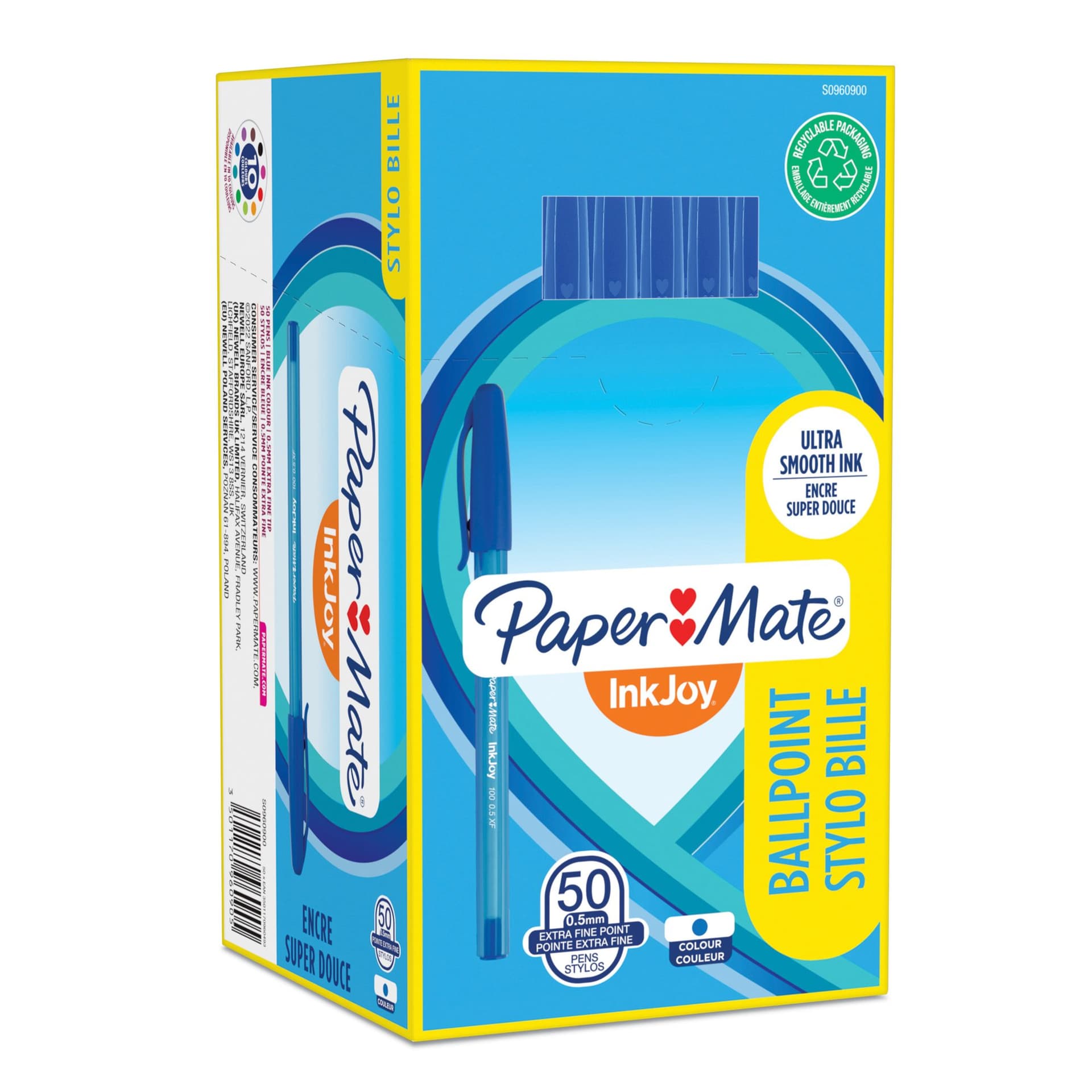 Balpen Paper Mate Inkjoy 100 ultrafijn blauw 4