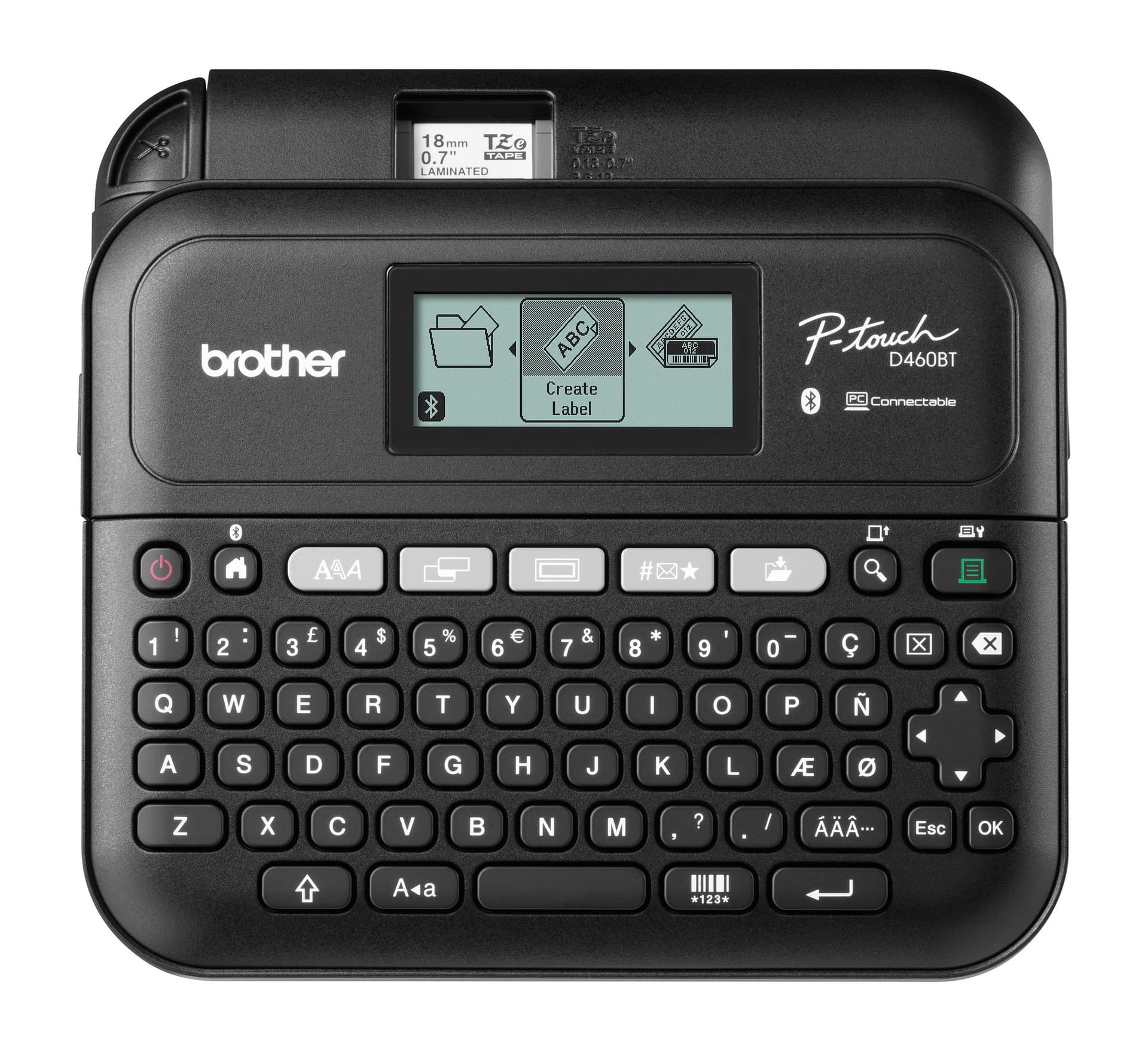 Labelprinter Brother P-touch TZe PT-D460BT desktop qwerty 18mm zwart in koffer 2