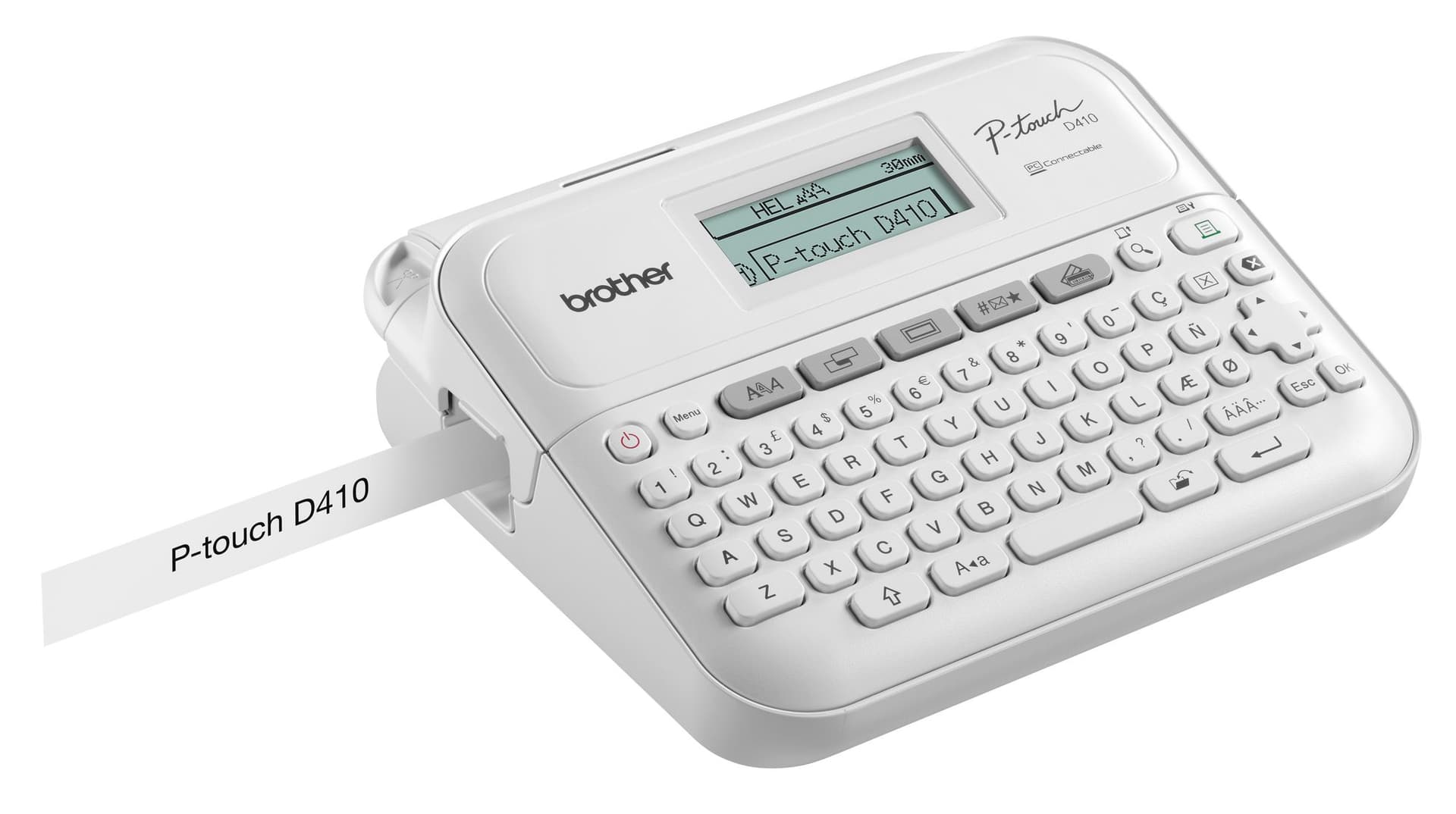 Labelprinter Brother P-touch TZe PT-D410 desktop qwerty 18mm wit in koffer 3