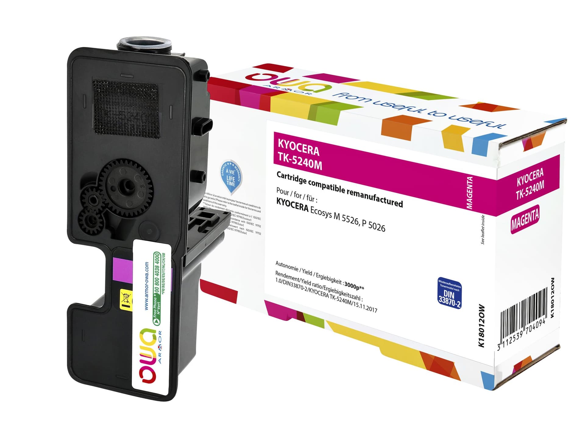 Toner OWA alternatief tbv Kyocera TK-5240M rood
