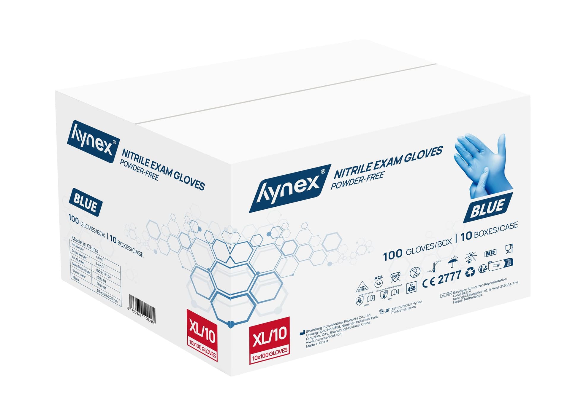 Handschoen Hynex nitril XL blauw 3.5g pak à 100 stuks 2