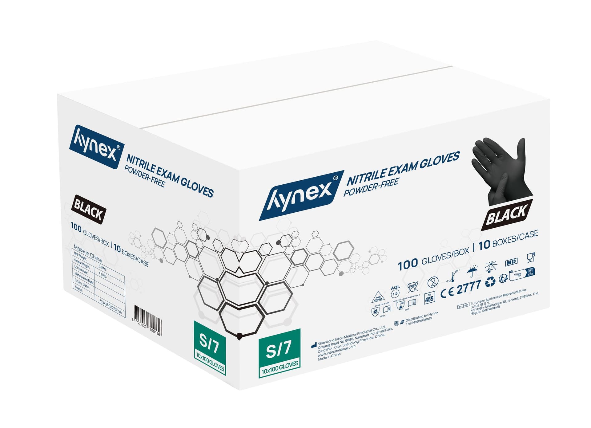 Handschoen Hynex nitril S zwart 3.5g pak à 100 stuks 2