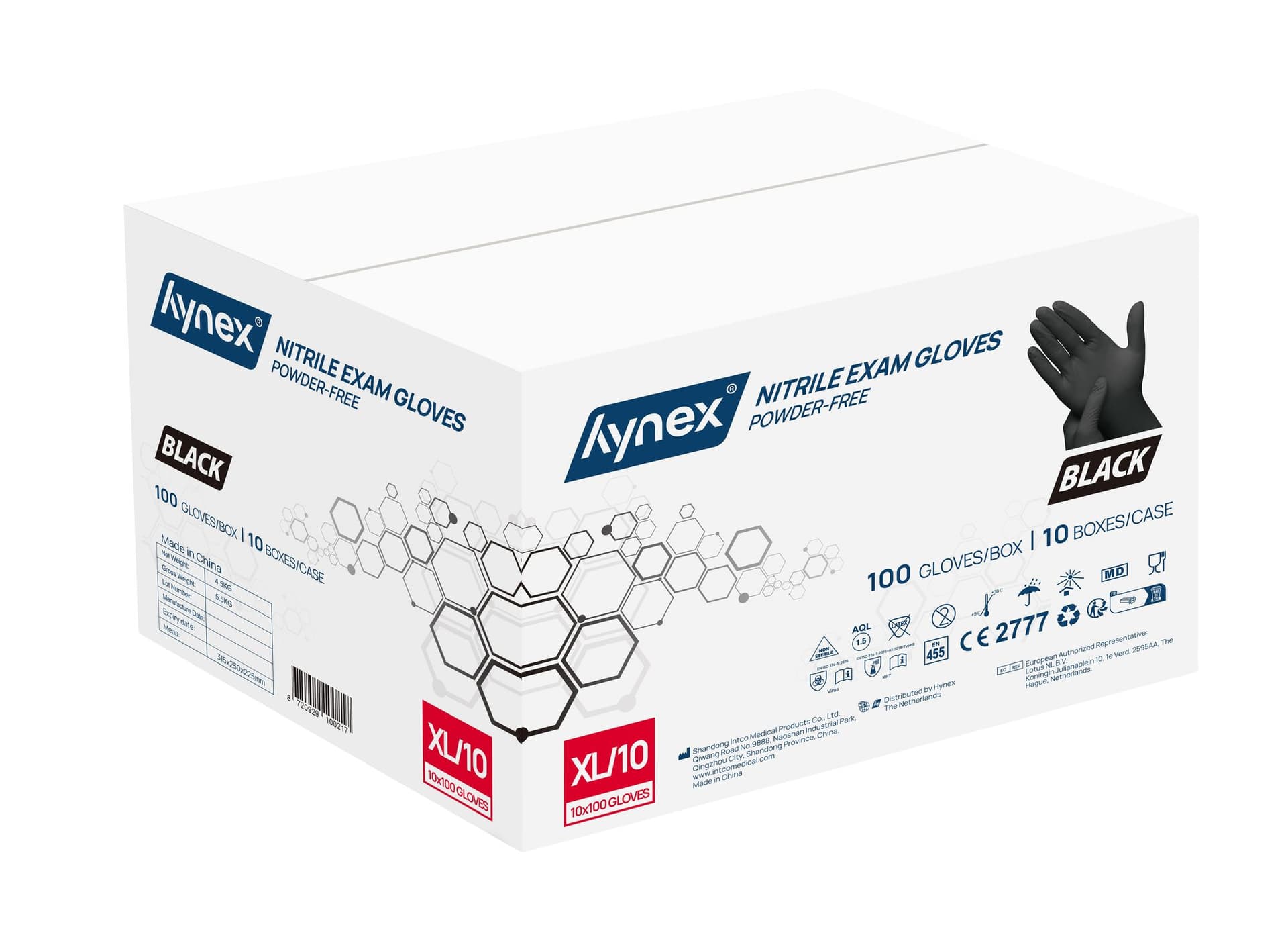 Handschoen Hynex nitril XL zwart 3.5g pak à 100 stuks 2