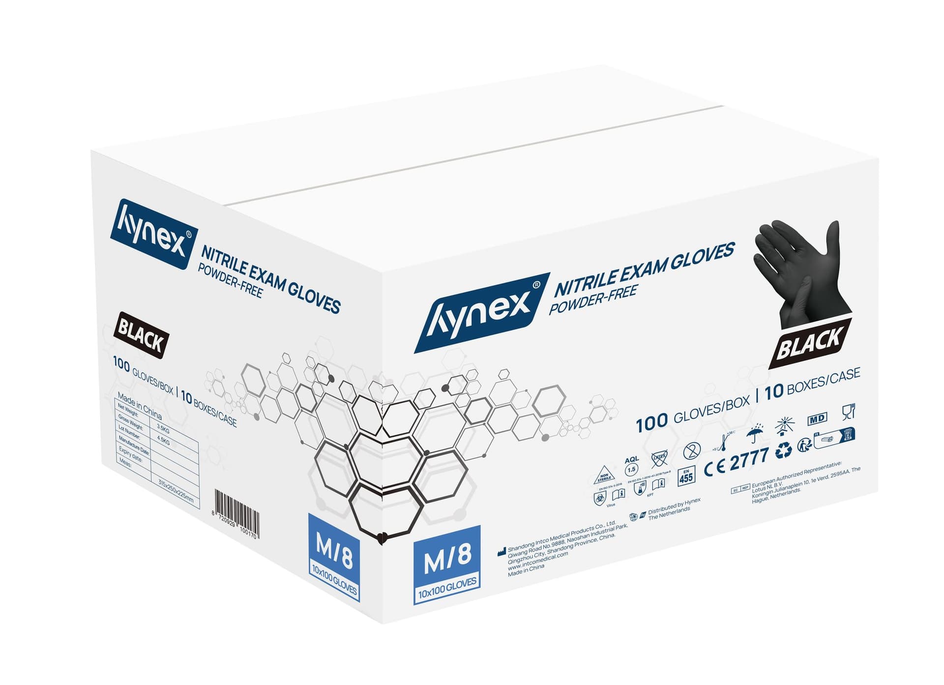 Handschoen Hynex nitril M zwart 3.5g pak à 100 stuks 2