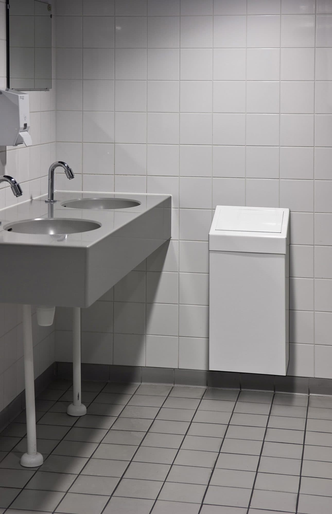 Afvalbak Vepa Bins met pushdeksel 50 liter metaal wit 3