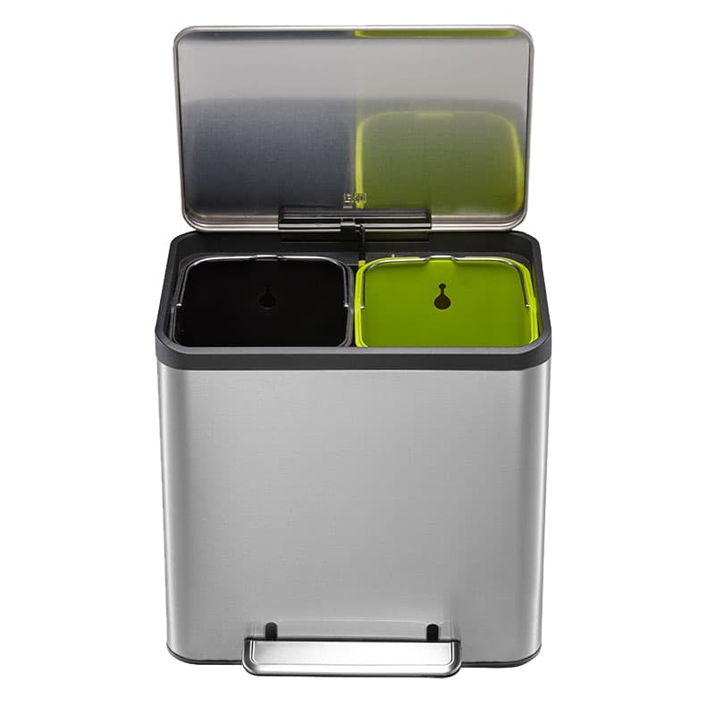 Pedaalemmer EKO EcoCasa Recycler 15+15 liter rvs