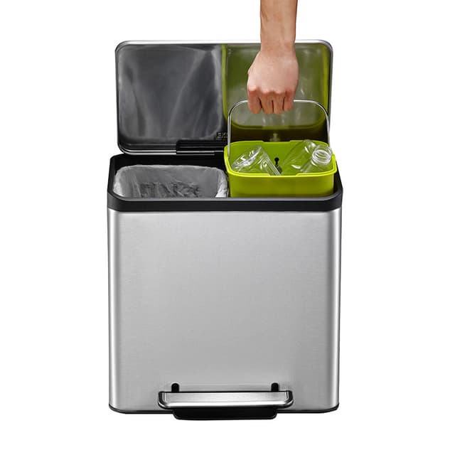 Pedaalemmer EKO EcoCasa Recycler 15+15 liter rvs 3
