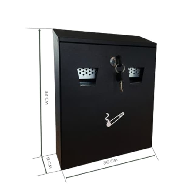 Asbak BRASQ wand 32x26cm zwart 3
