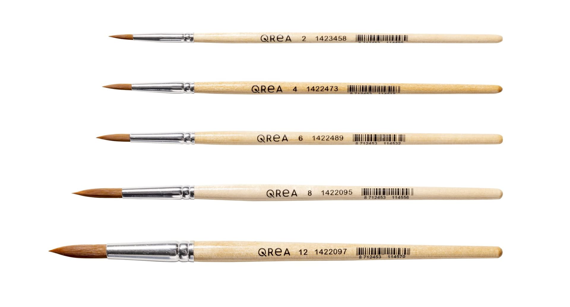 Penseel Qrea synthetisch haar set à 5 breedtes 7