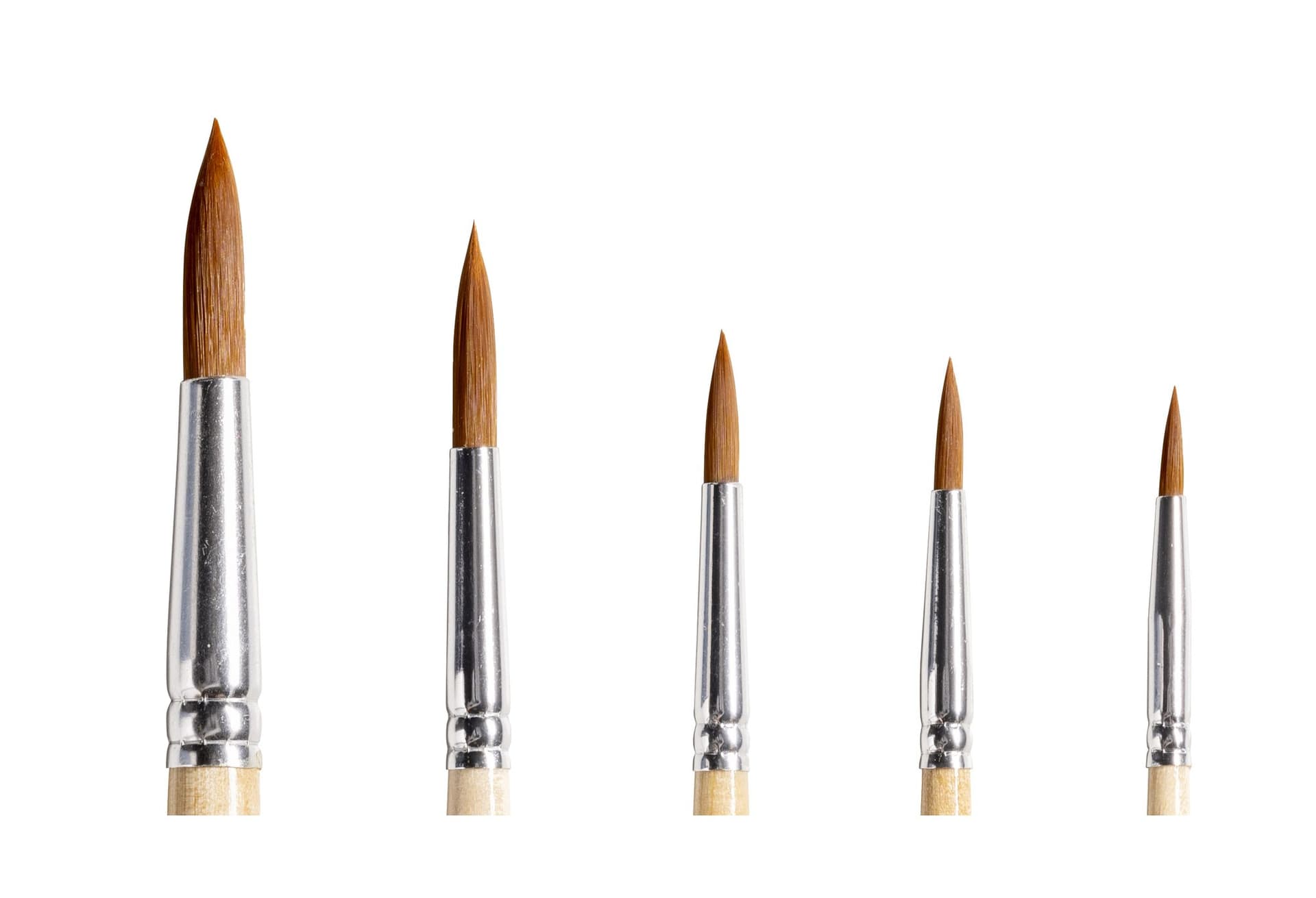 Penseel Qrea synthetisch haar set à 5 breedtes 8