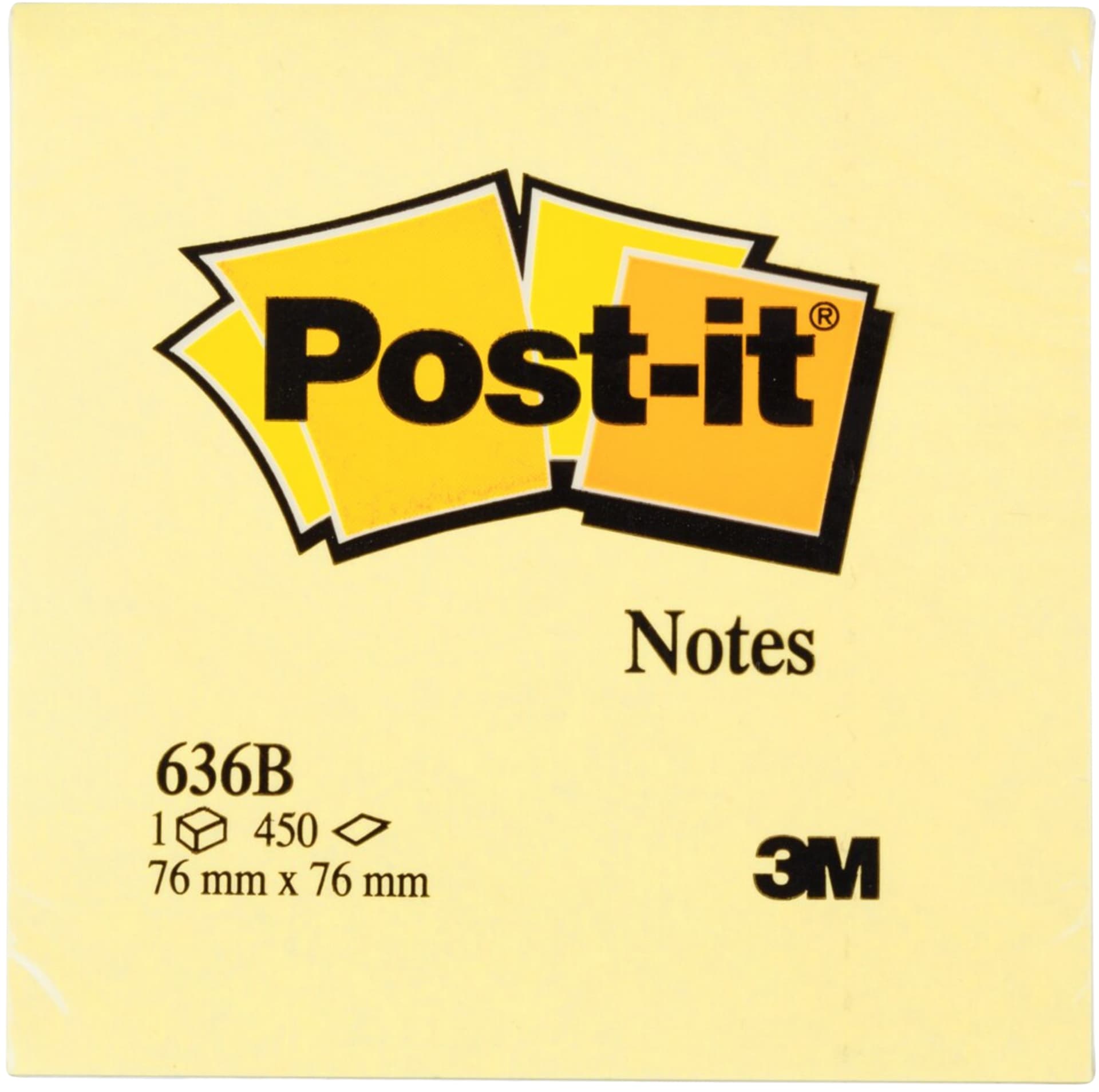 Memoblok 3M Post-it 636 76x76mm kubus geel 450 vel 2