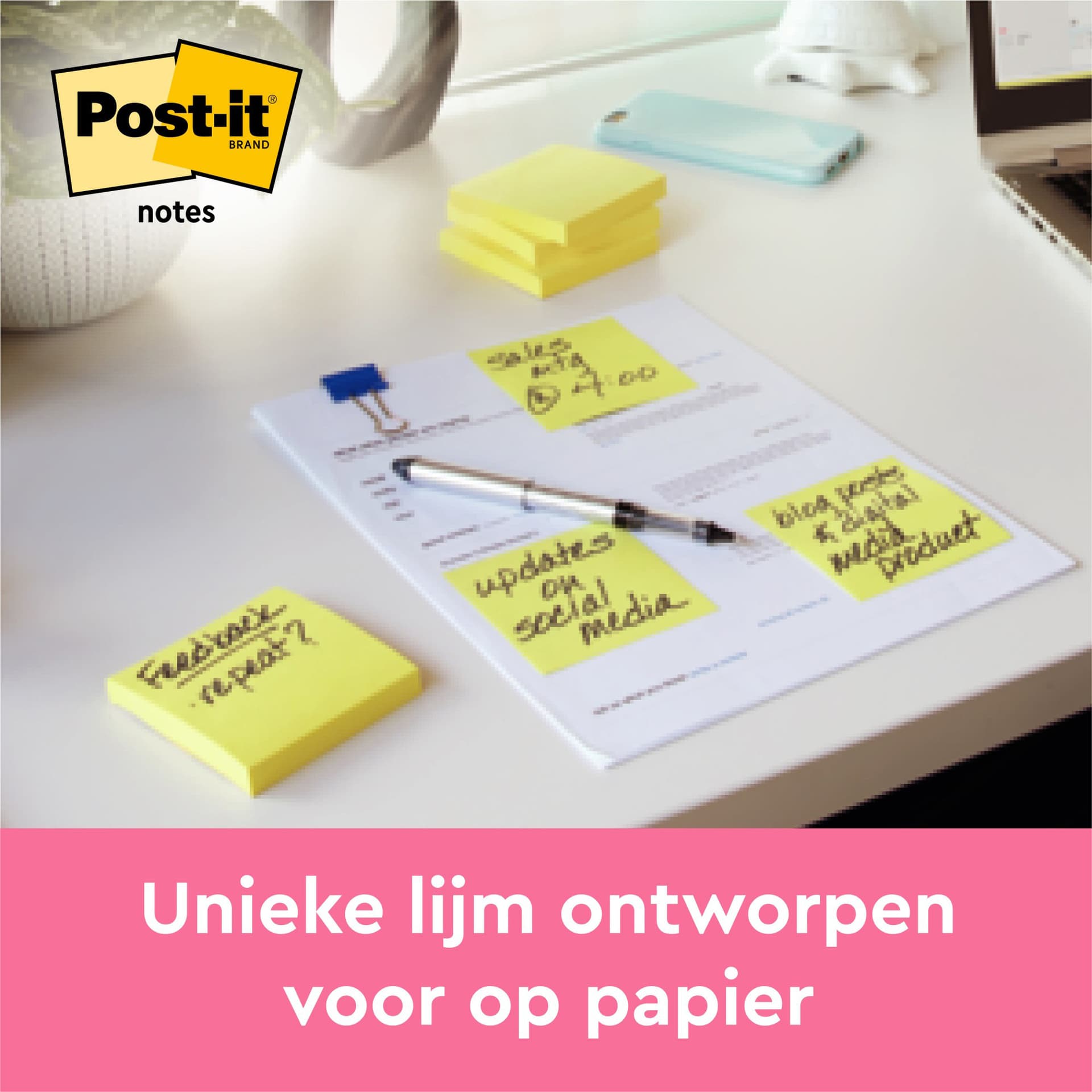 Memoblok 3M Post-it 563 101x101mm geel 200 vel 2