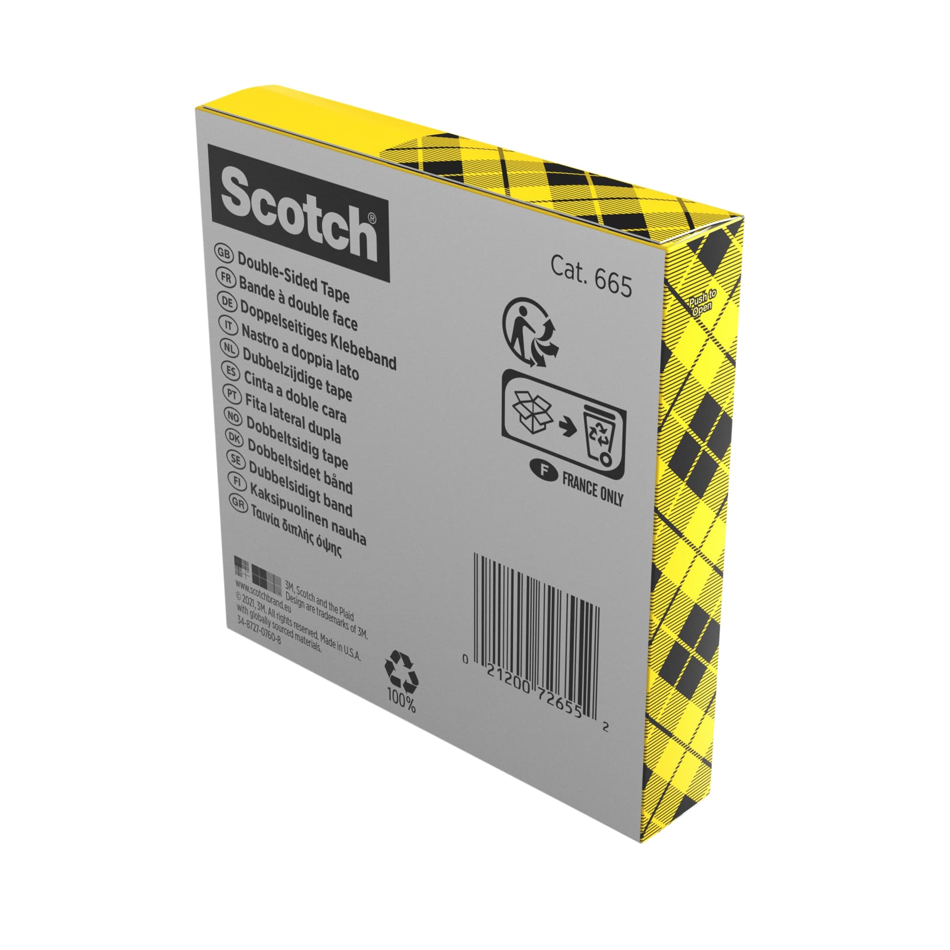 Plakband Scotch Magic 665 19mmx33m dubbelzijdig 2