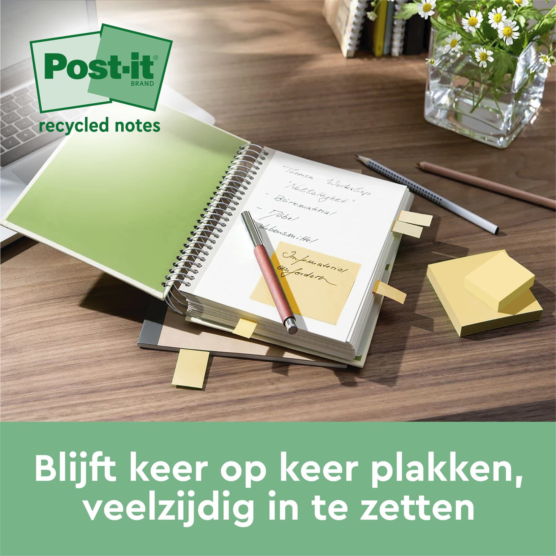 Memoblok 3M Post-it Z-Note R330 76x76mm recycle assorti kleur 16 stuks 2