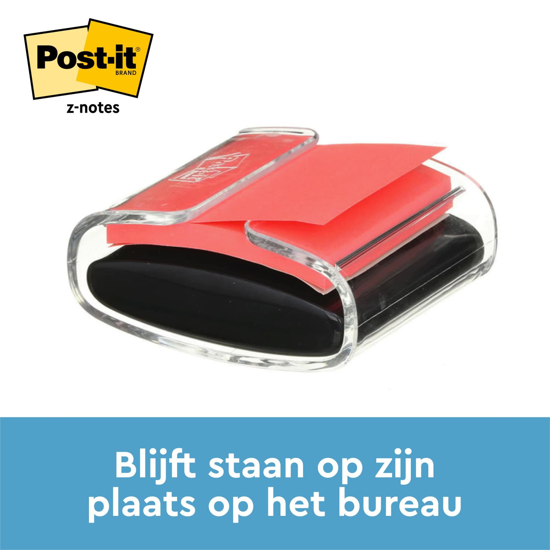 Memoblokdispenser 3M tbv Post-it Z-Note 76x76mm transparant + 12 blok Z-notes 3