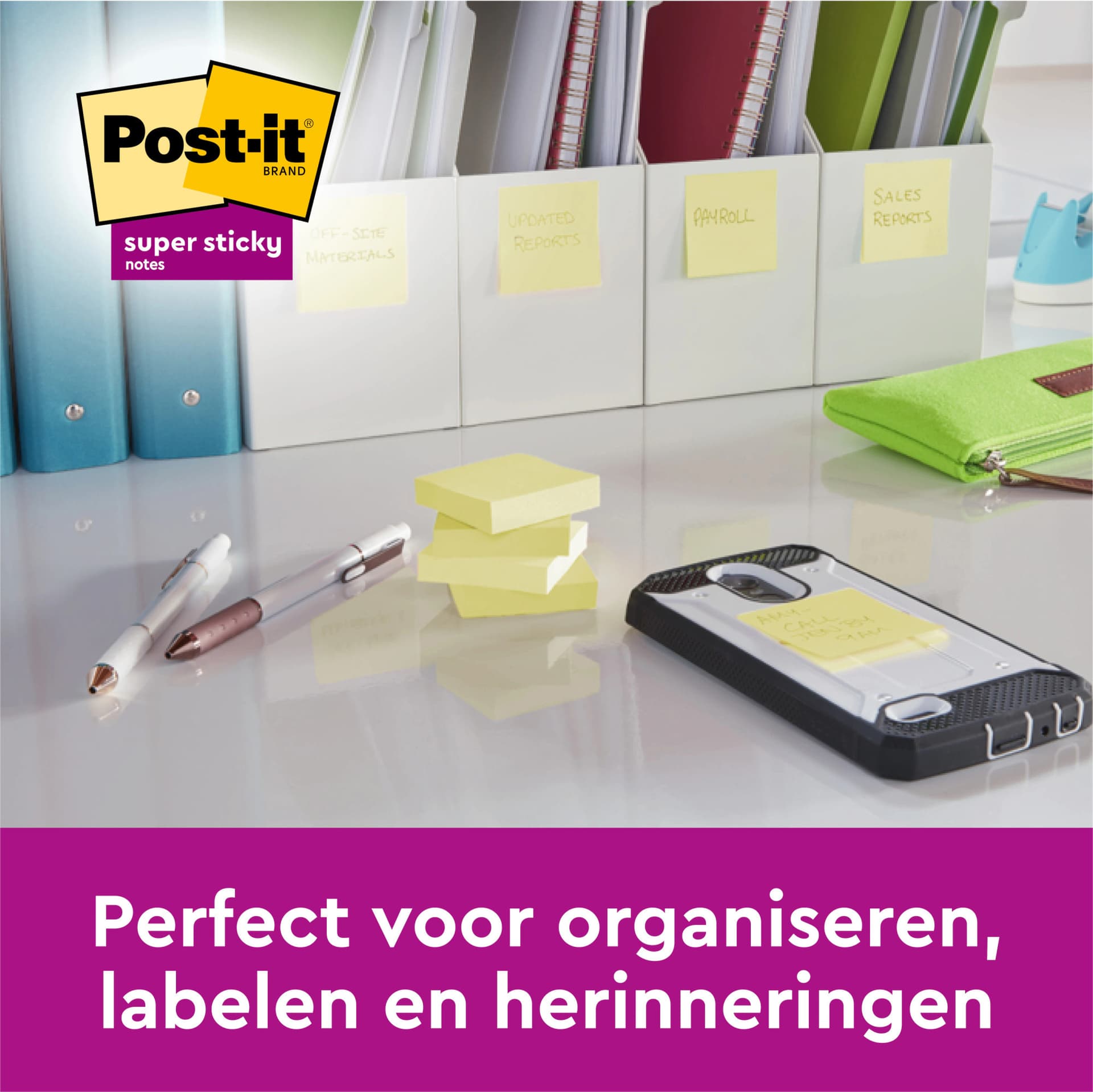 Memoblok 3M Post-it 622 Super Sticky 47.6x47.6mm geel 21 + 3 gratis 5