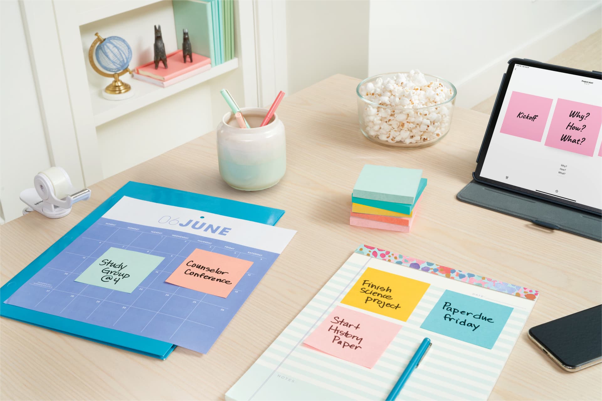 Memoblok 3M Post-it 654 76x76mm Beachside Colour 6 stuks 3