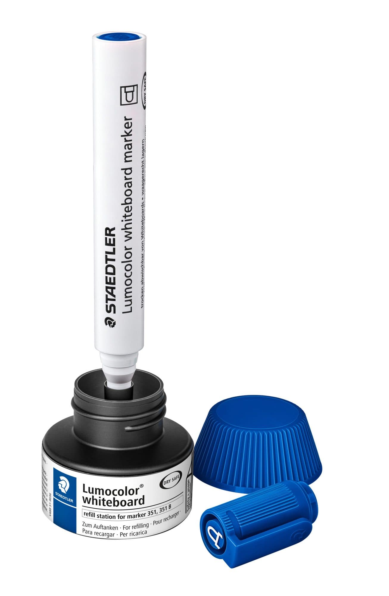 Viltstiftvulling Staedtler Lumocolor whiteboard 30ml blauw 2