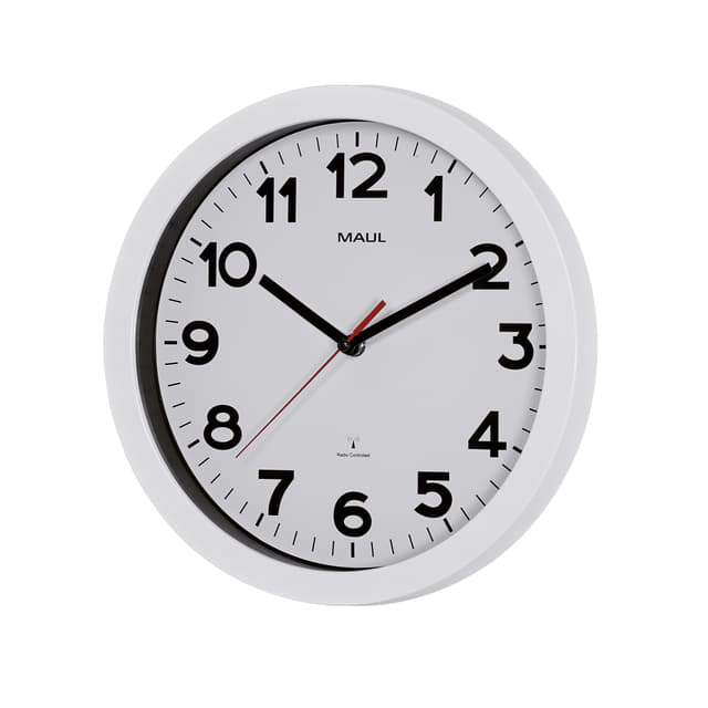 Wandklok MAUL Step RC Ø30x5cm kunststof wit/wit 2
