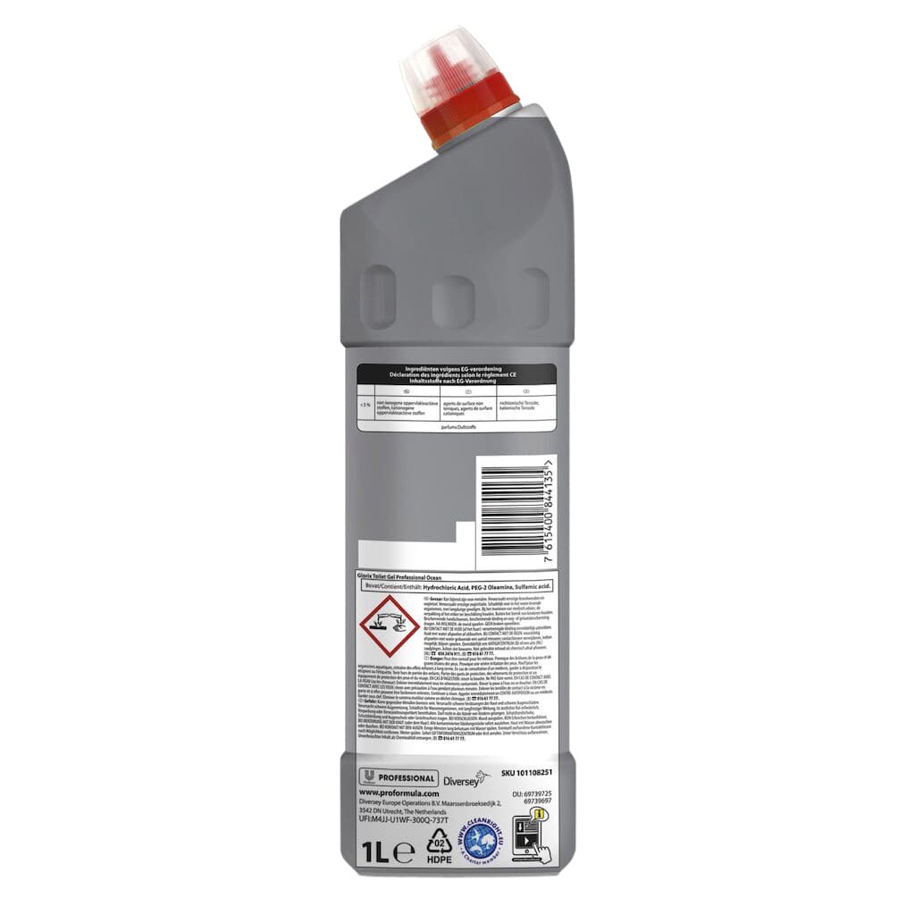 Sanitairreiniger Glorix Pro Formula Toilet Gel Ocean zonder bleek 1000ml 2