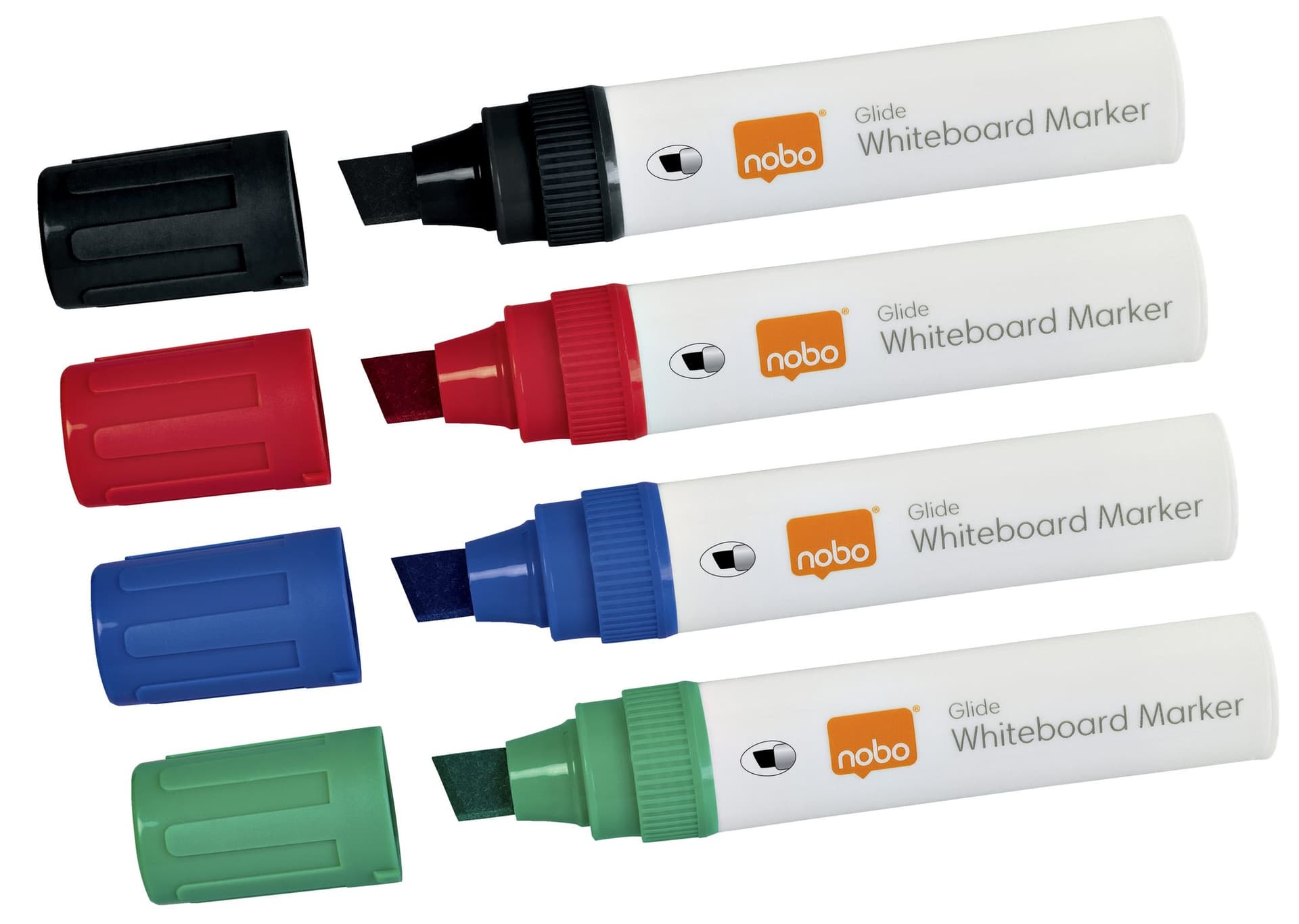Whiteboardmarker Nobo Glide schuin assorti 10mm 4stuks 3