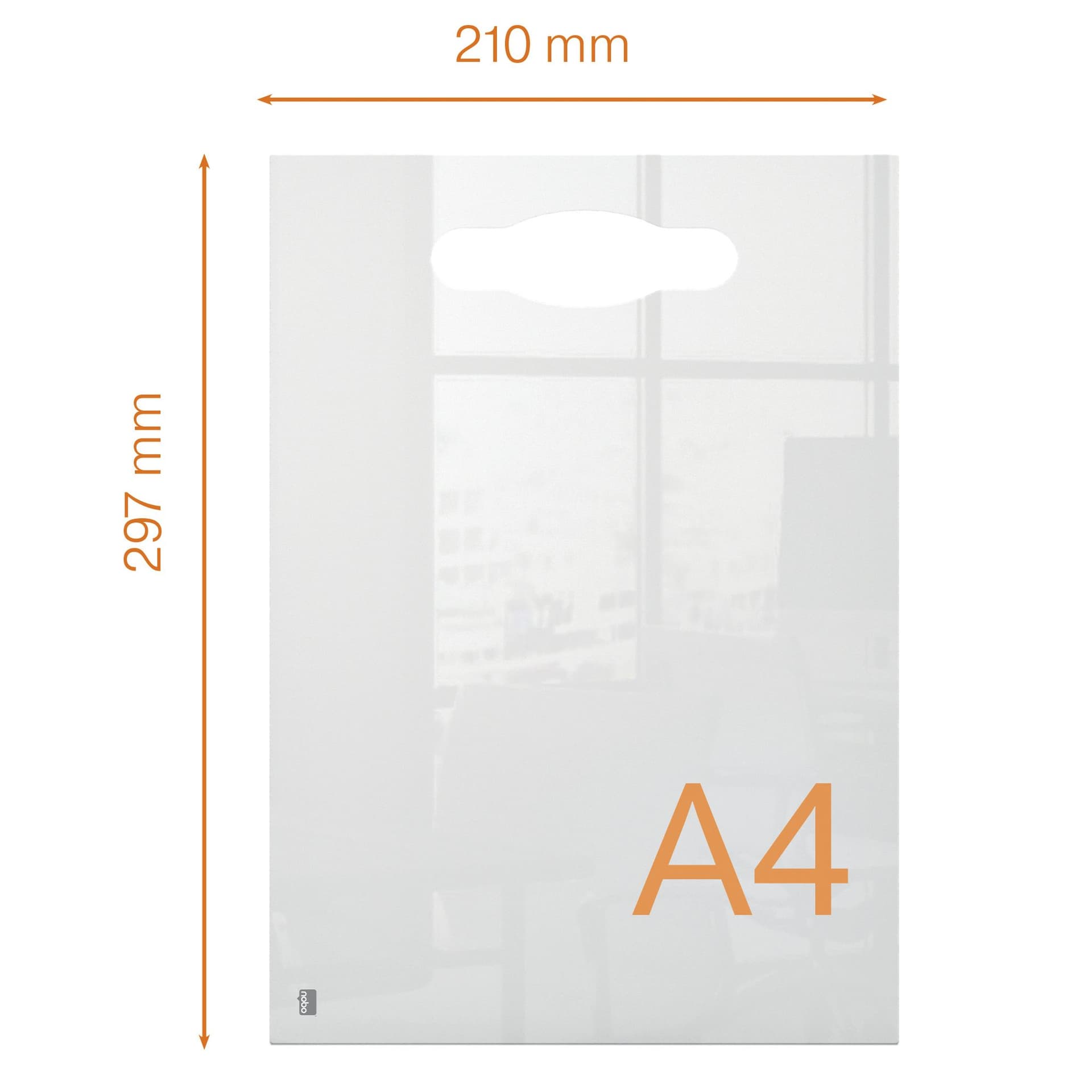 Notitiebord Nobo transparant acryl met handgreep A4 2