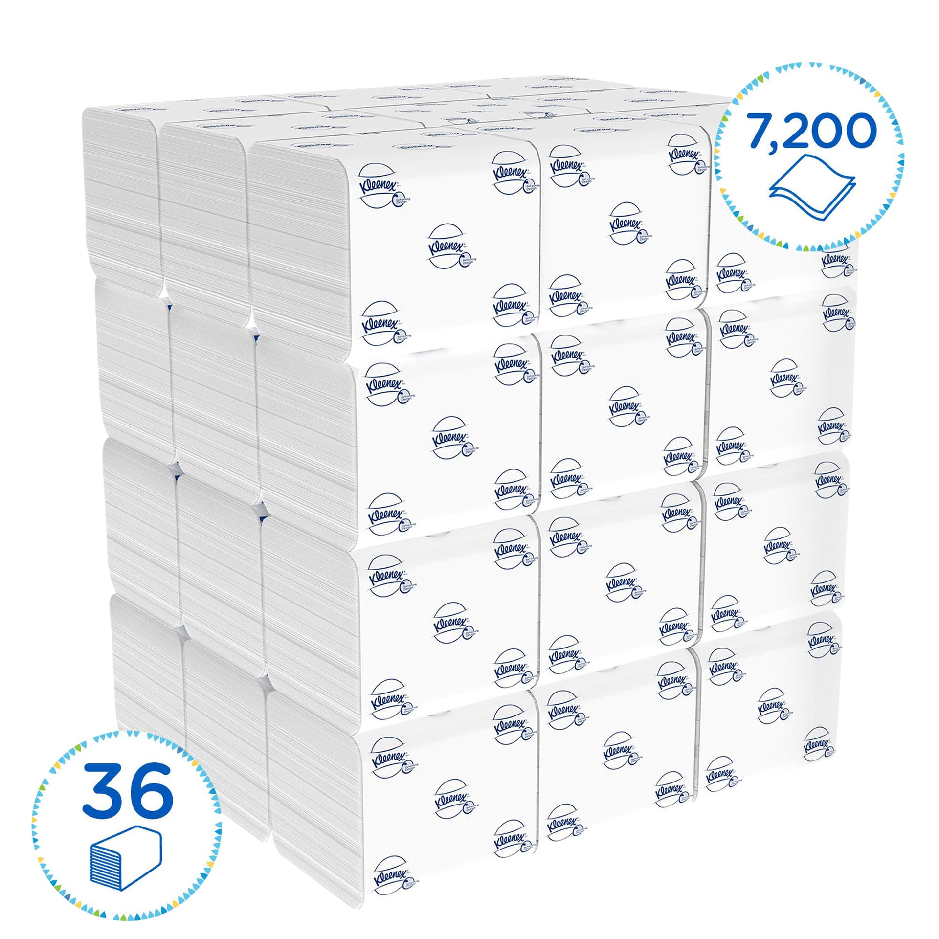 Toiletpapier Kleenex gevouwen 2-laags 110x186mm wit 8408 2