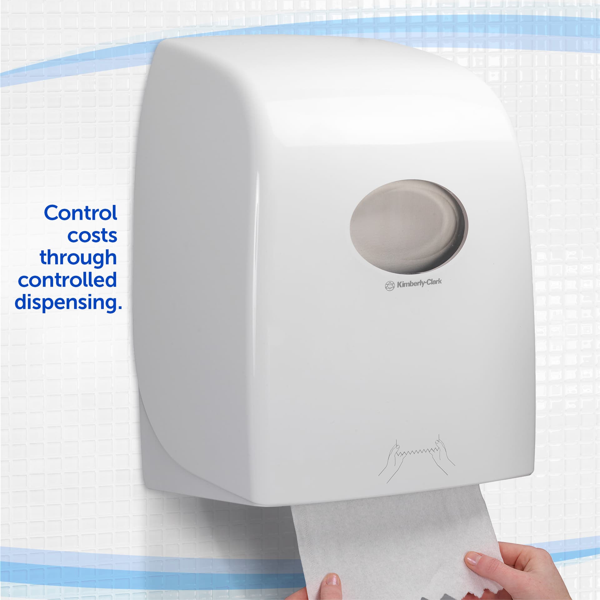 Handdoekroldispenser Kimberly Clark Aquarius wit 6959 5
