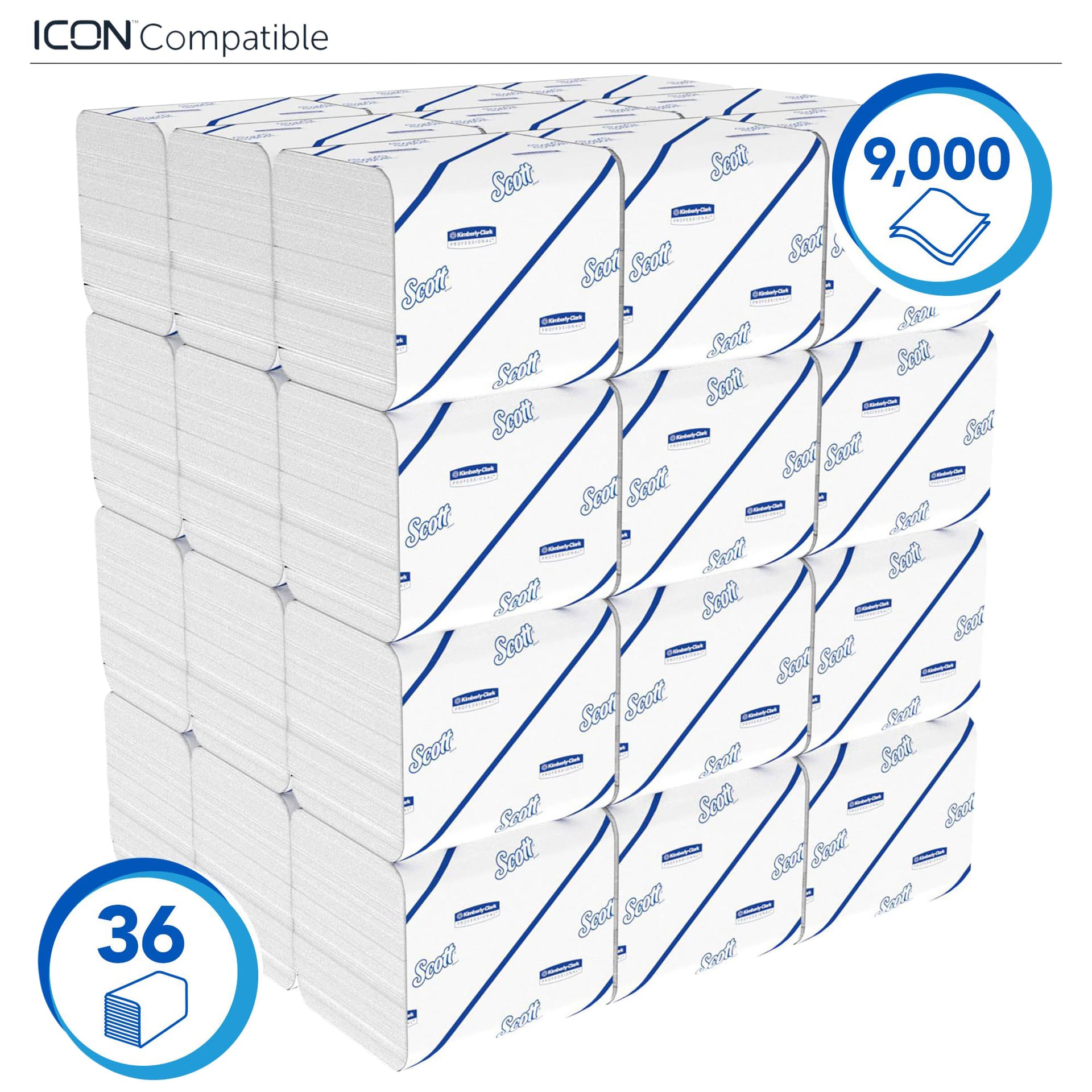 Toiletpapier Scott Control gevouwen 2-laags 110x186mm wit 8508 2