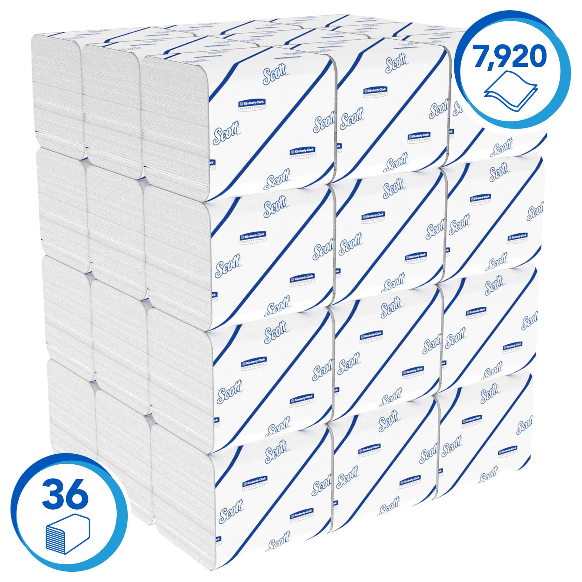 Toiletpapier Scott Control gevouwen 2-laags 110x186mm wit 8509 2