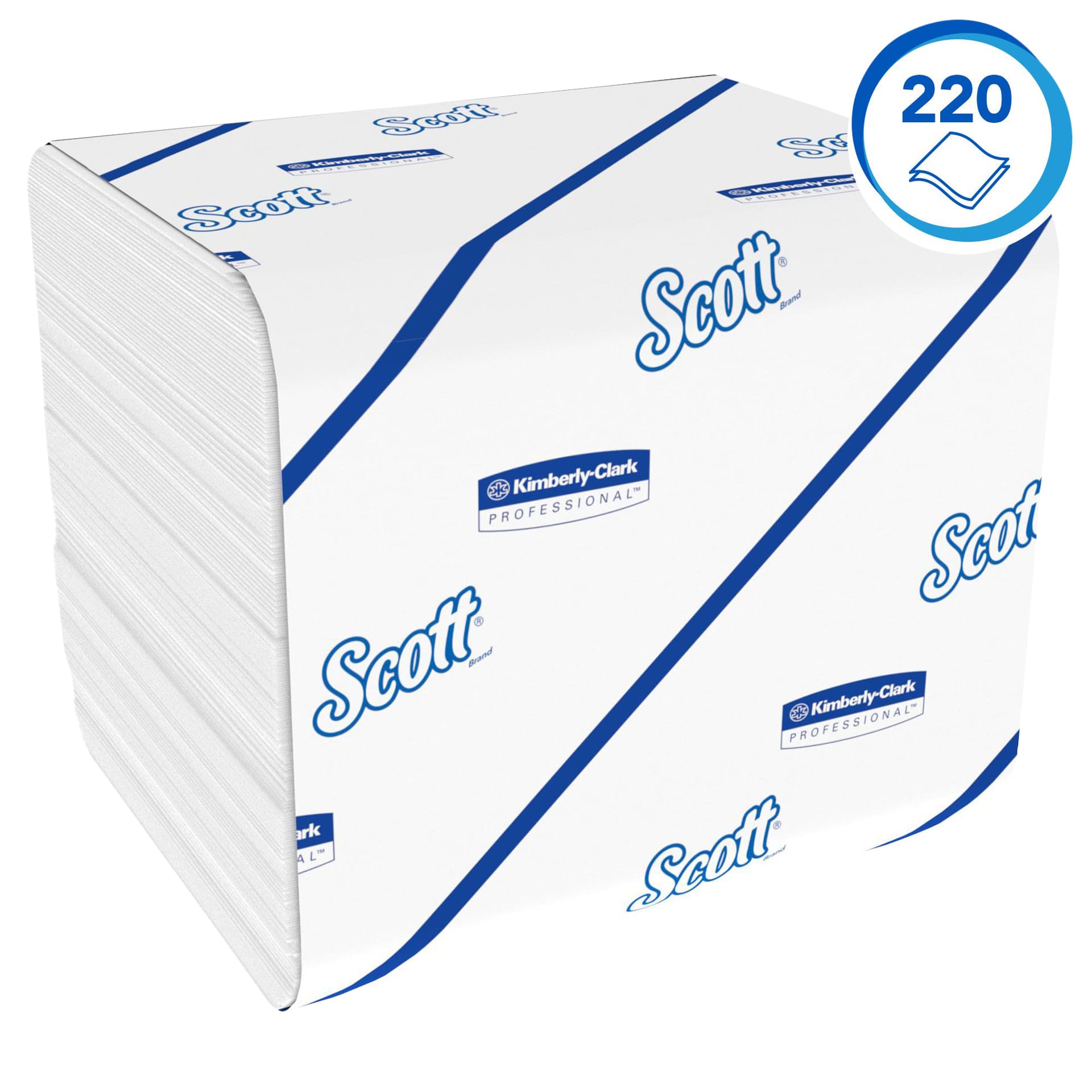 Toiletpapier Scott Control gevouwen 2-laags 110x186mm wit 8509 3