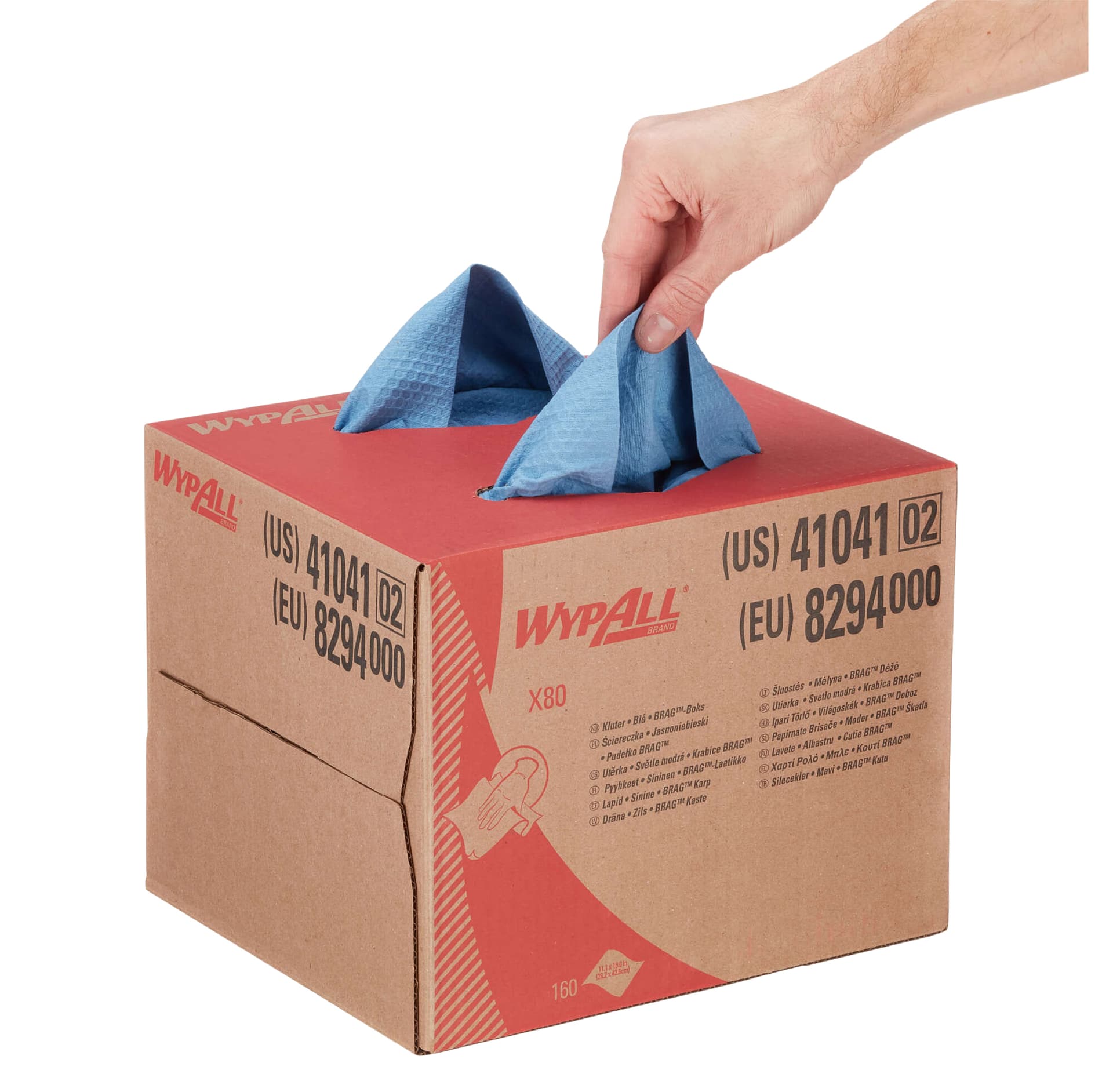 Reinigingsdoek WypAll X80 PowerClean dispenserdoos 1-laags 160 vel blauw 8294 5