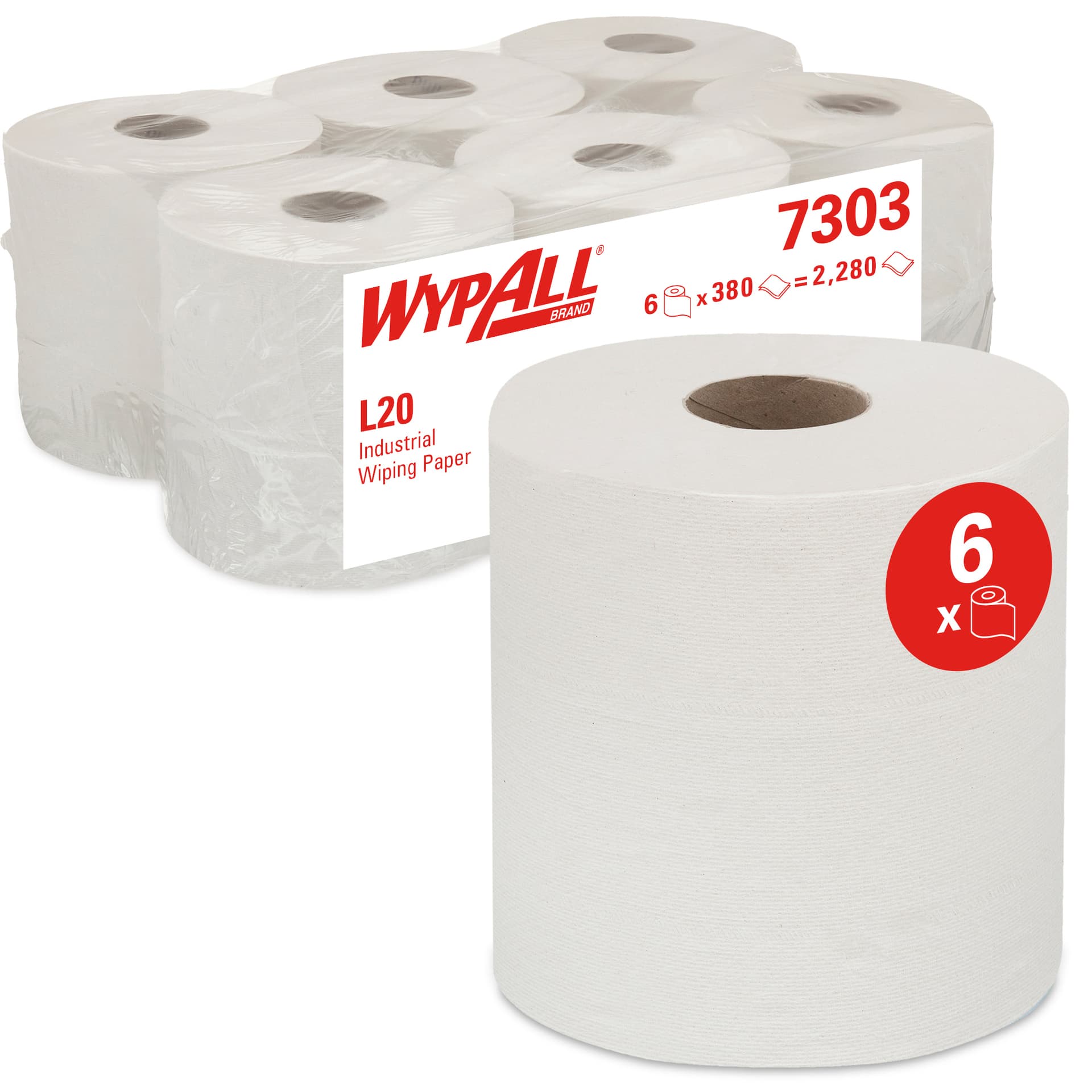 Poetspapier WypAll L20 GeneralClean 2-laags 380 vel wit 7303