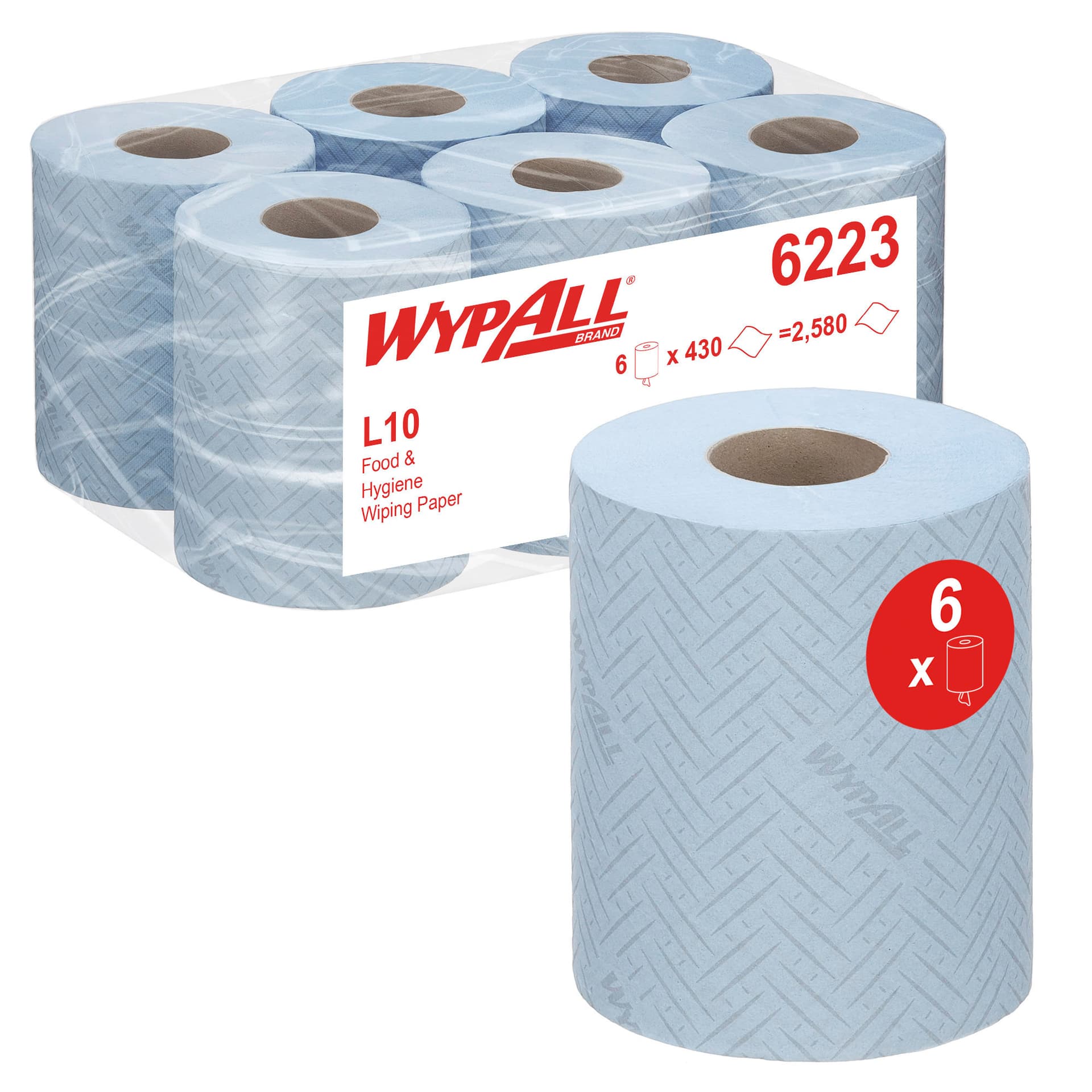 Poetspapier WypAll L10 GeneralClean 1-laags 430 vel blauw 6223