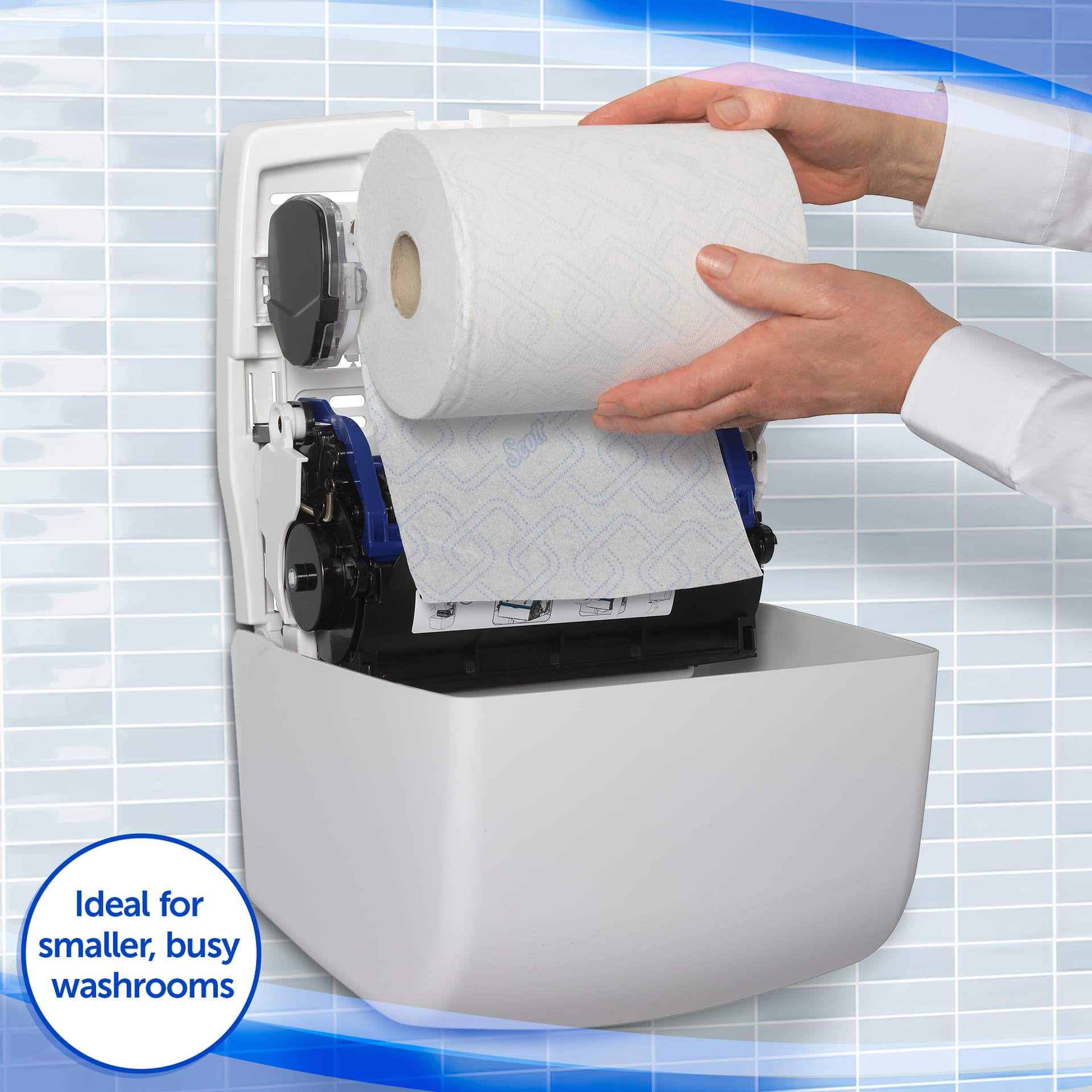 Handdoekroldispenser Kimberly Clark Aquarius Slimroll wit 7955 5
