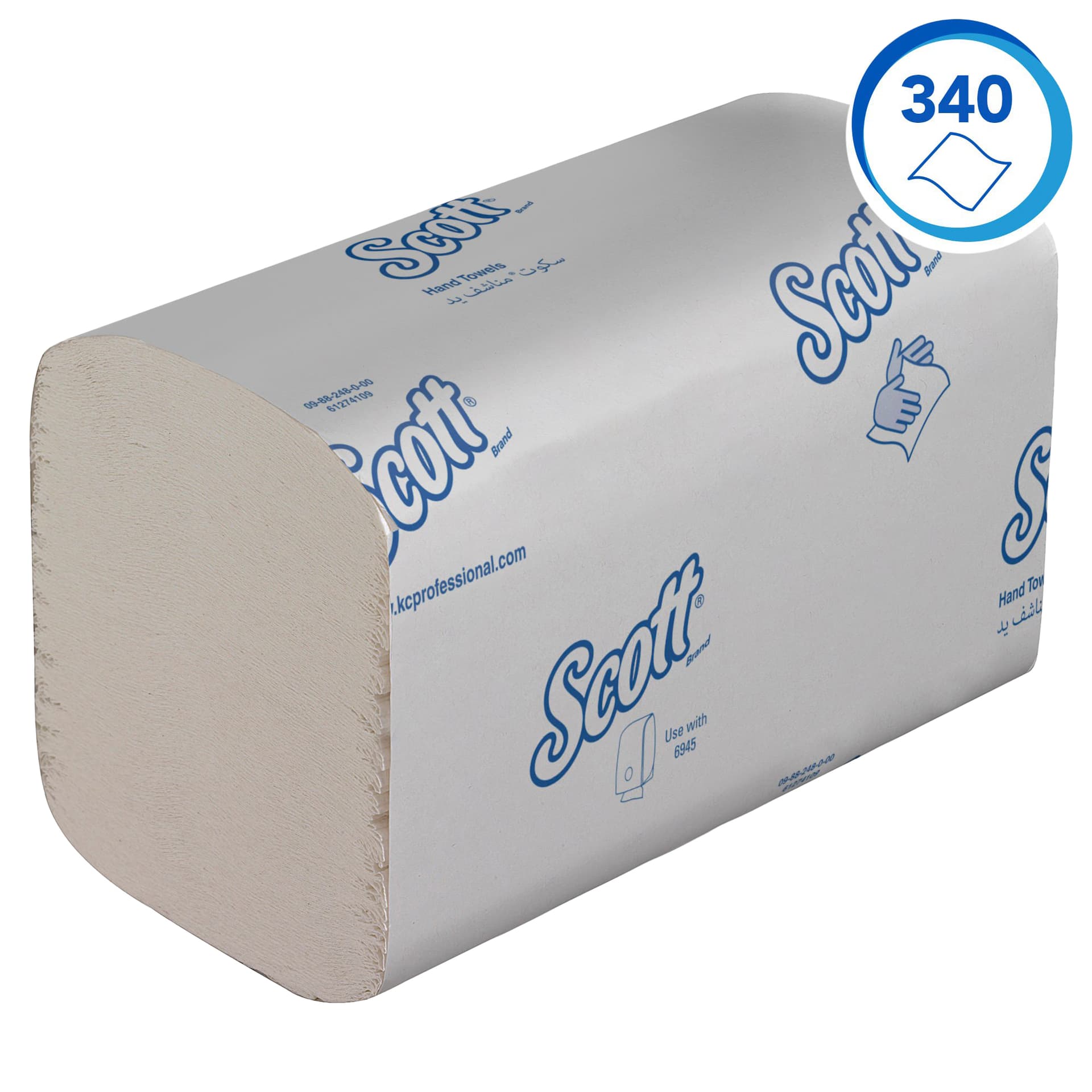 Handdoek Scott Essential i-vouw 1-laags 200x212mm 15x340 vel wit 6617 3