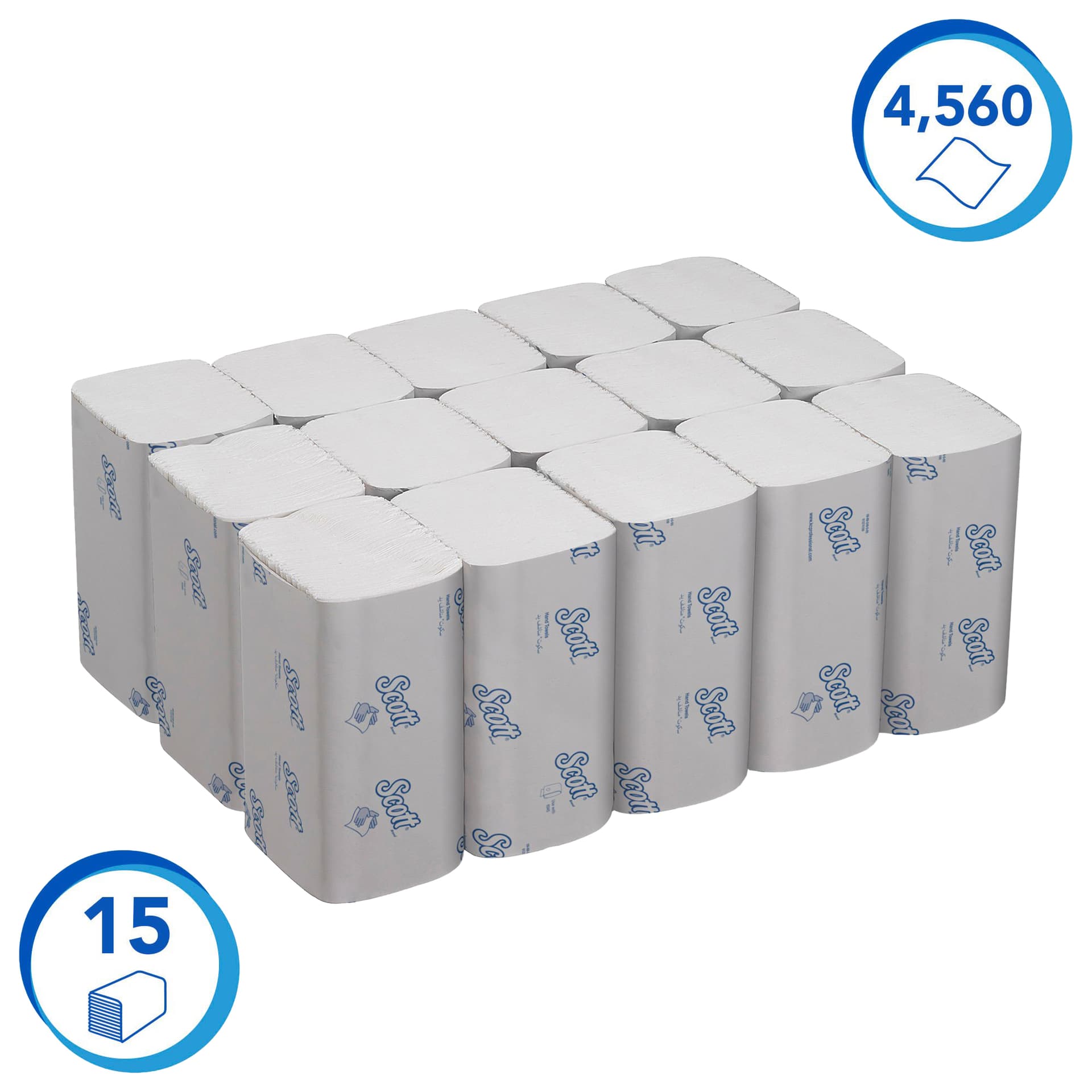 Handdoek Scott Control i-vouw 1-laags 200x210mm 15x304 vel wit 6689 2