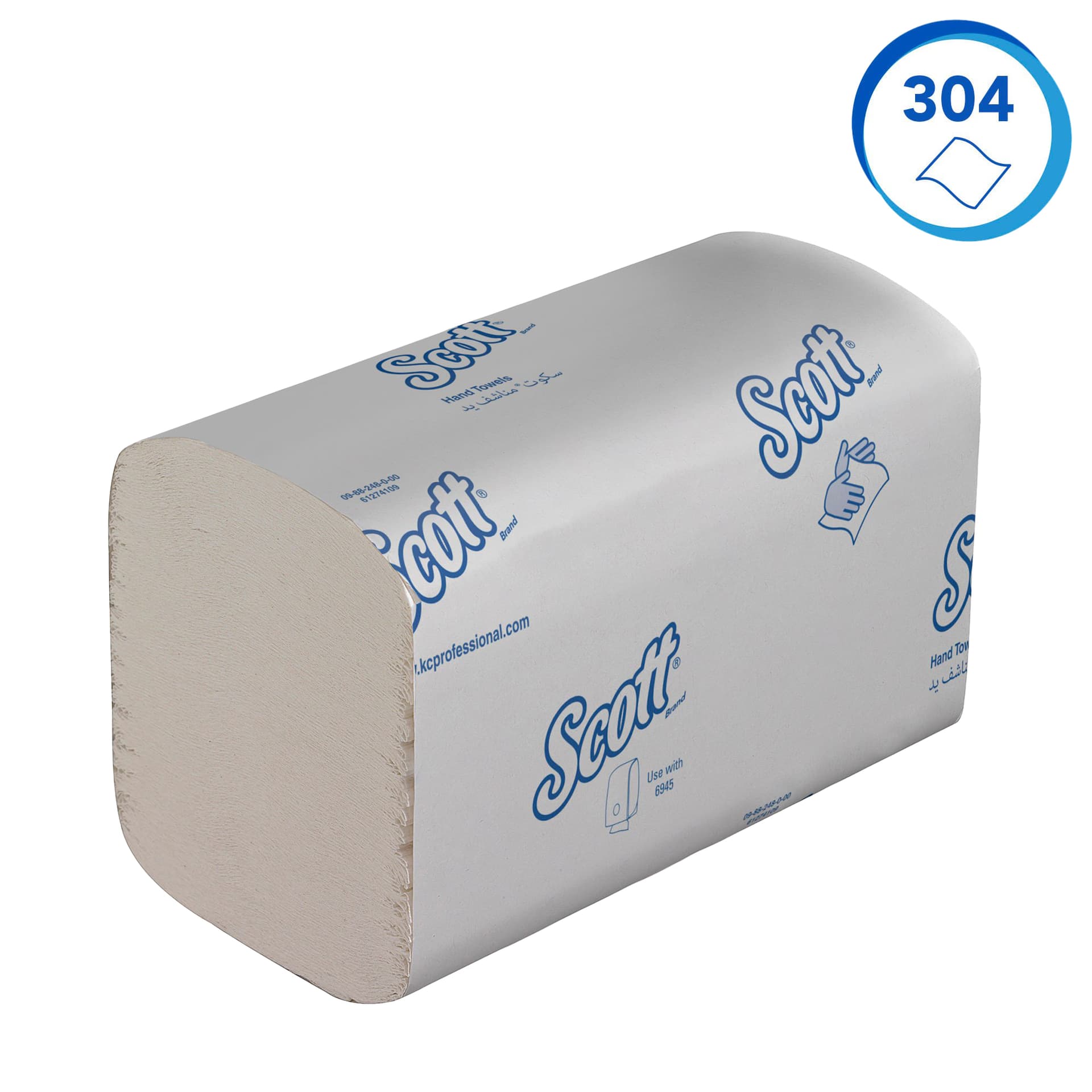 Handdoek Scott Control i-vouw 1-laags 200x210mm 15x304 vel wit 6689 3
