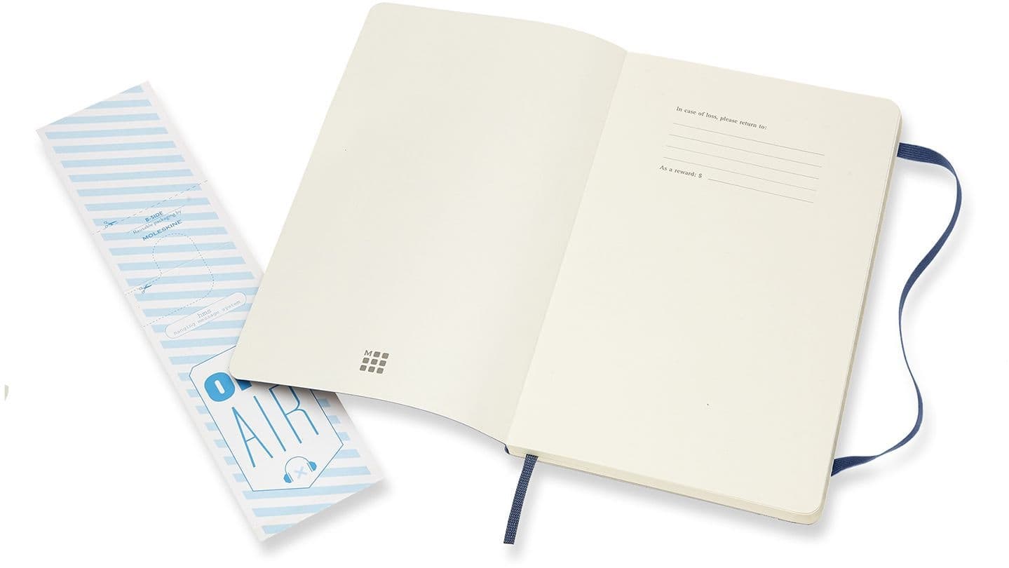 Notitieboek Moleskine large 130x210mm lijn soft cover sapphire blue 5