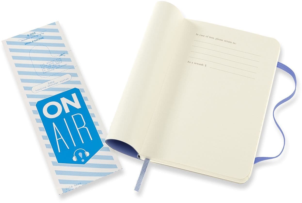 Notitieboek Moleskine pocket 90x140mm lijn soft cover hydrangea blue 5