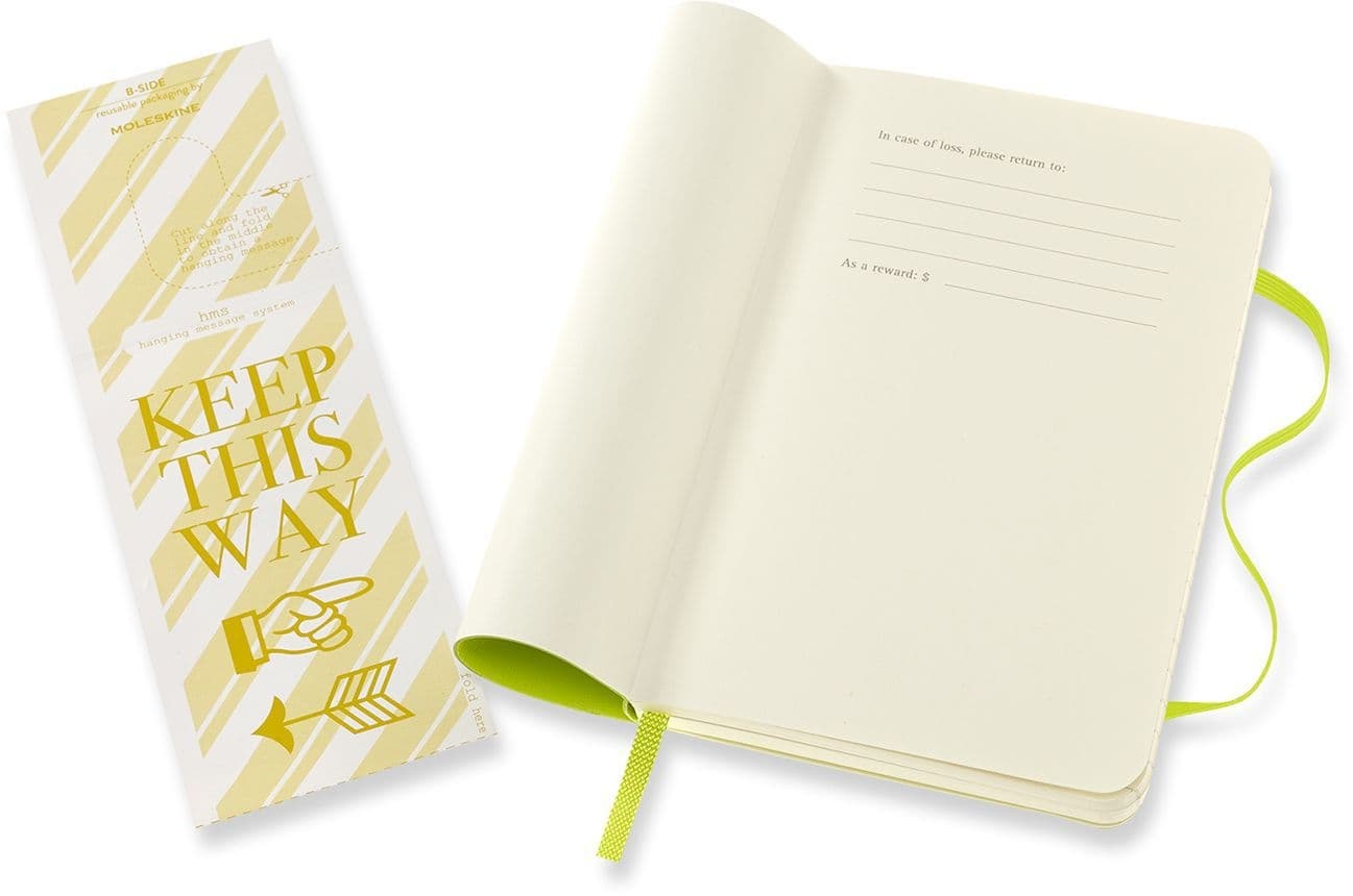 Notitieboek Moleskine pocket 90x140mm lijn soft cover lemon green 5
