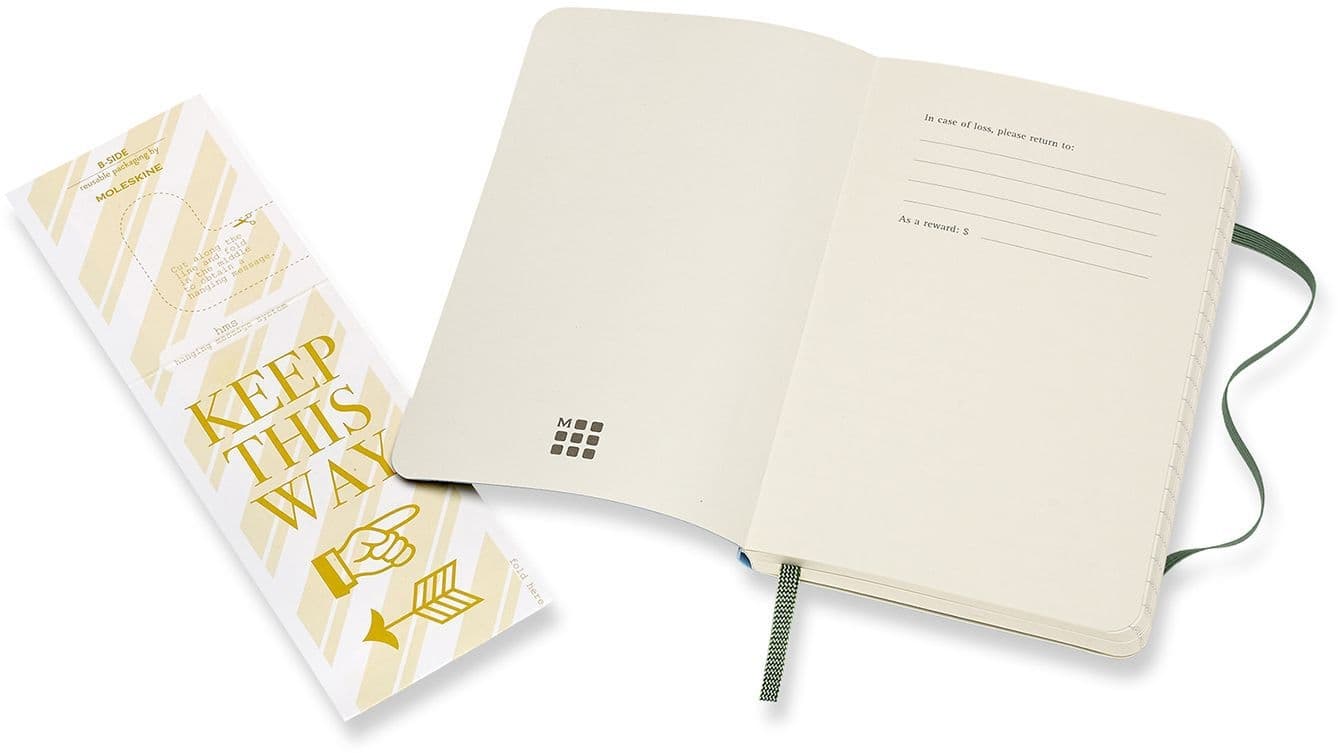 Notitieboek Moleskine pocket 90x140mm lijn soft cover myrtle green 5