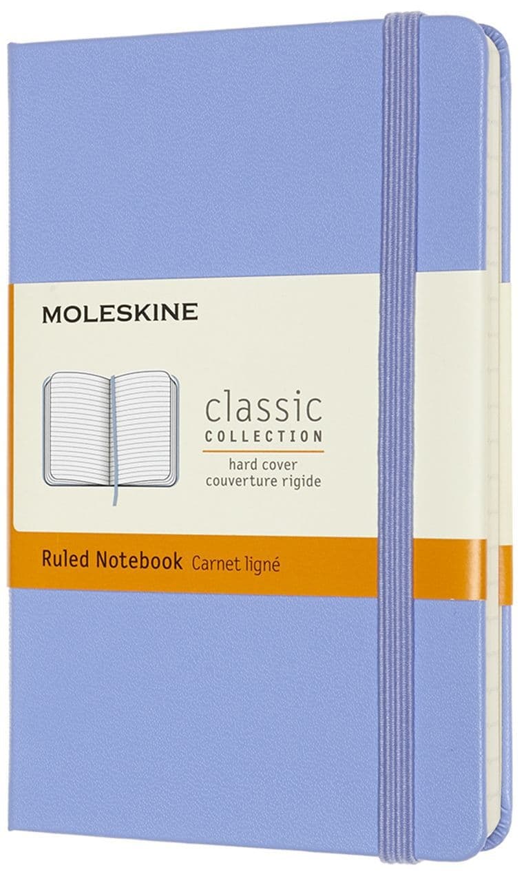 Notitieboek Moleskine pocket 90x140mm lijn hard cover hydrangea blue