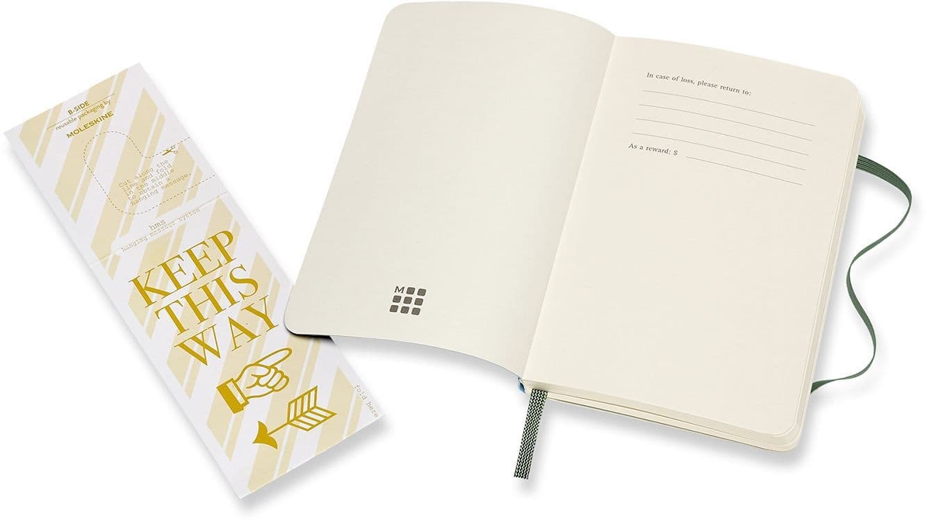 Notitieboek Moleskine pocket 90x140mm blanco soft cover myrtle green 5