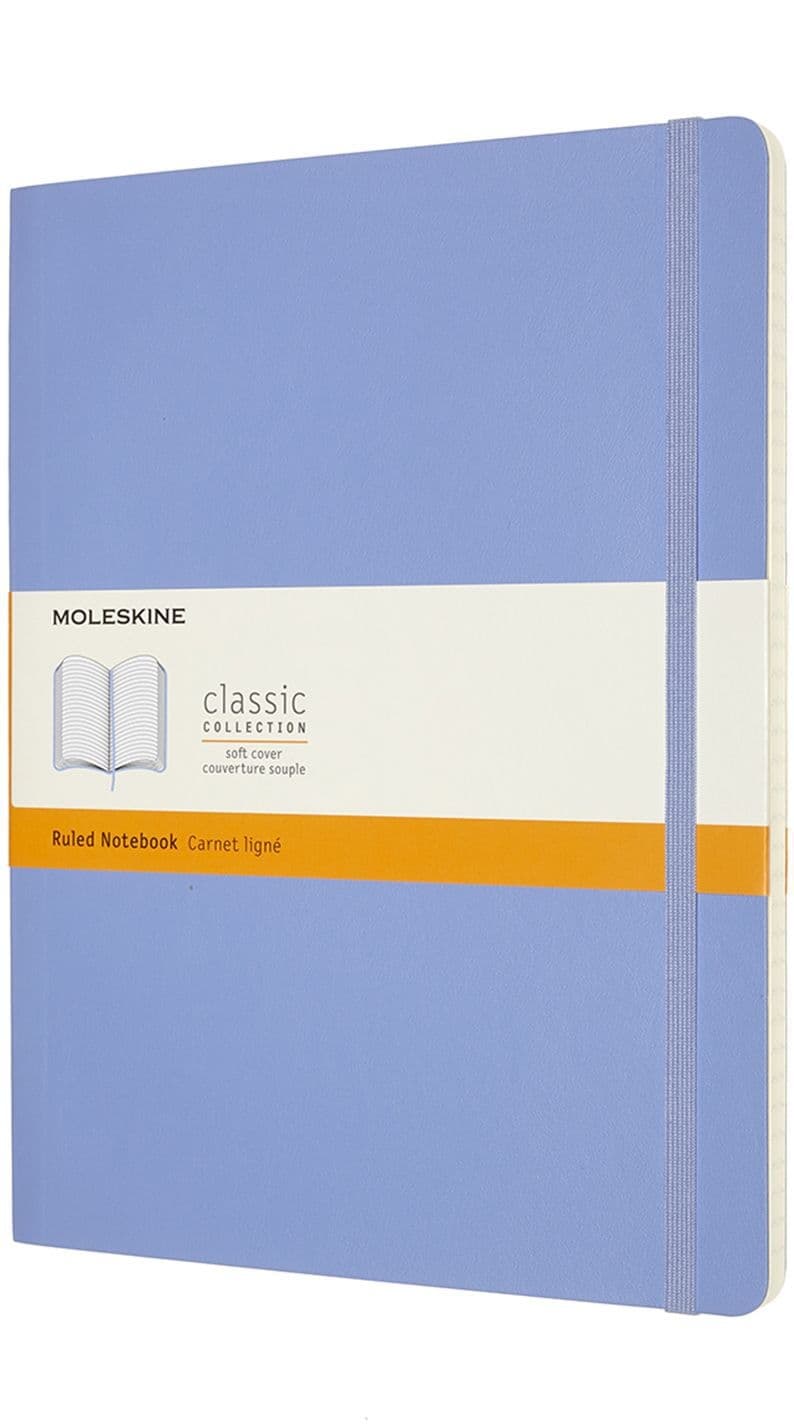 Notitieboek Moleskine XL 190x250mm lijn soft cover hydrangea blue