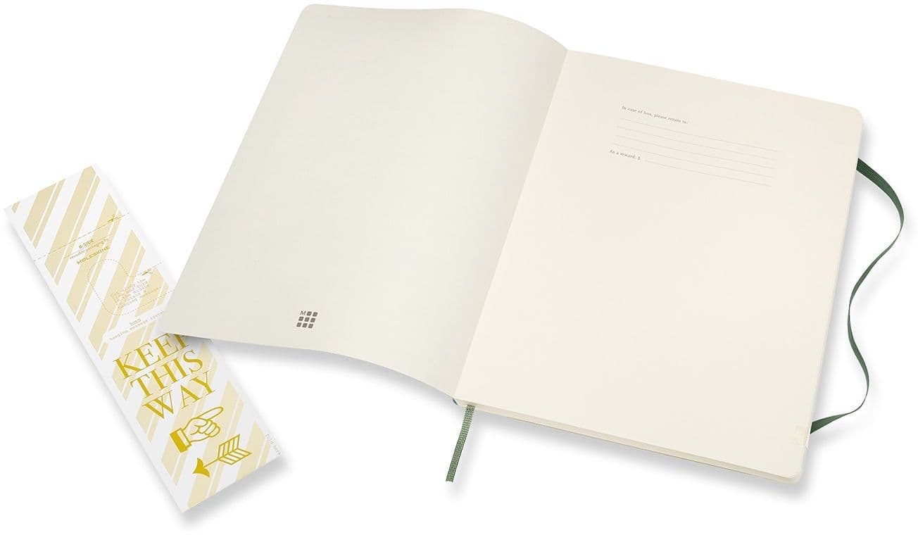 Notitieboek Moleskine XL 190x250mm blanco soft cover myrtle green 5