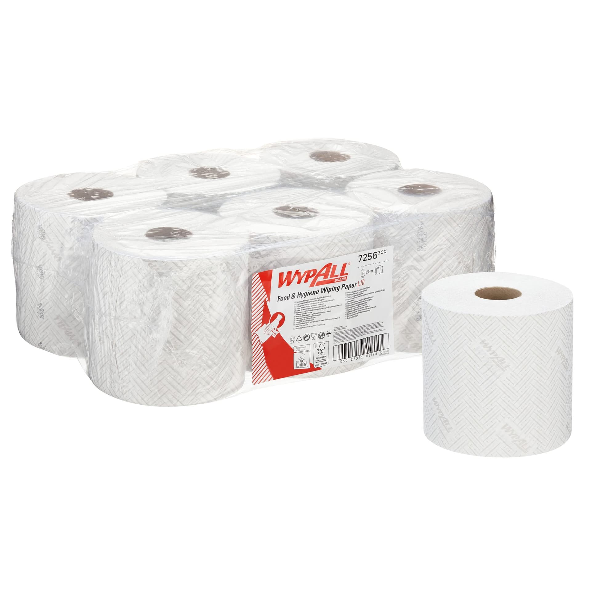 Poetspapier WypAll L10 GeneralClean 1-laags 800 vel wit 7256